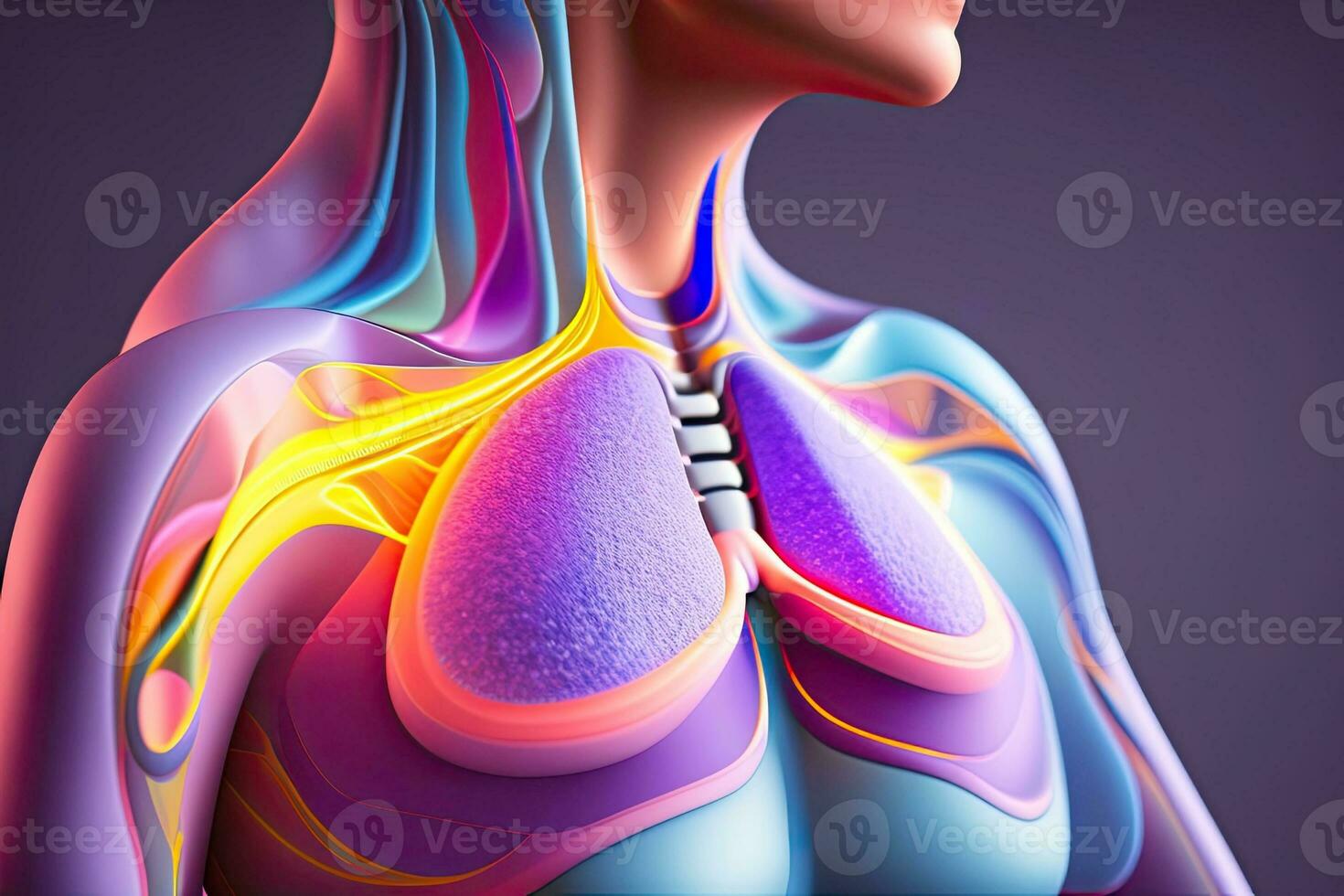 humano pulmón ilustración generativo ai foto
