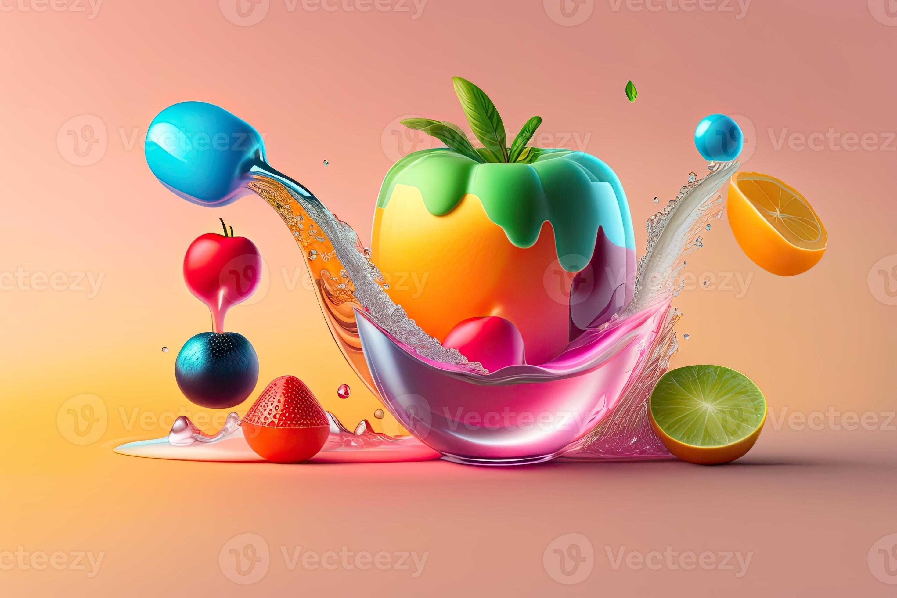 Fruit Float in Water Generative AI 25522452 Stock Photo at Vecteezy