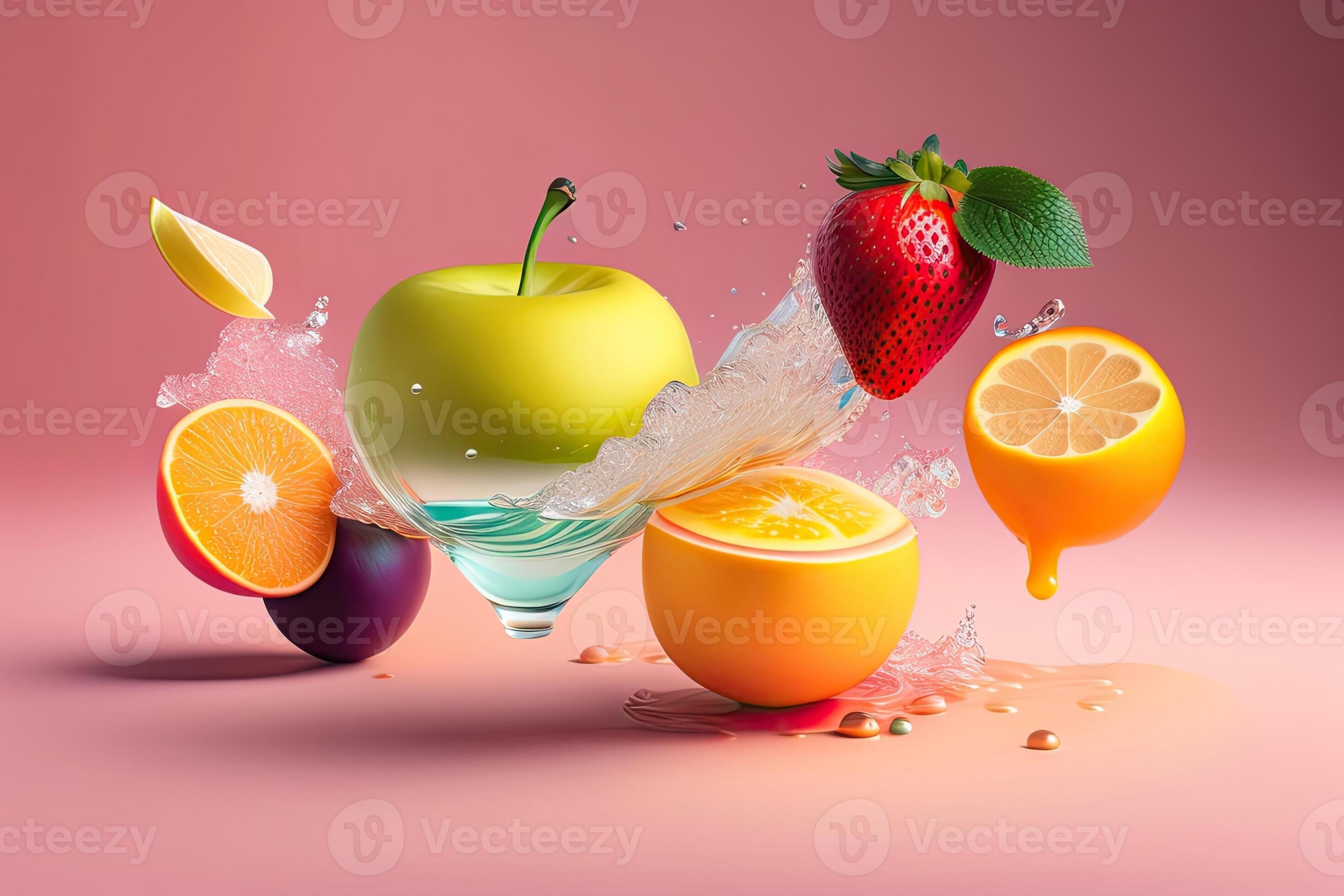 Fruit Float in Water Generative AI 25522456 Stock Photo at Vecteezy