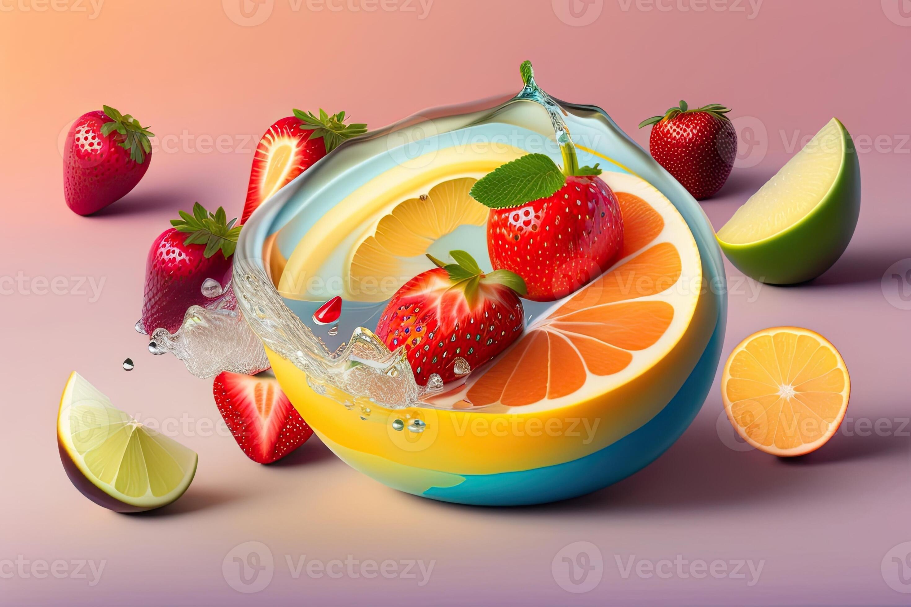 Fruit Float in Water Generative AI 25522457 Stock Photo at Vecteezy