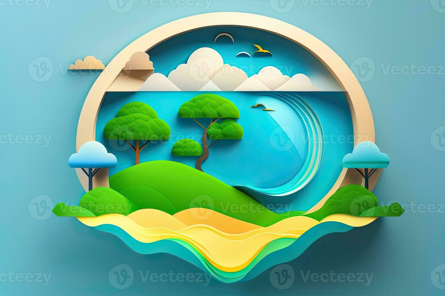 globo naturaleza ilustración generativo ai foto