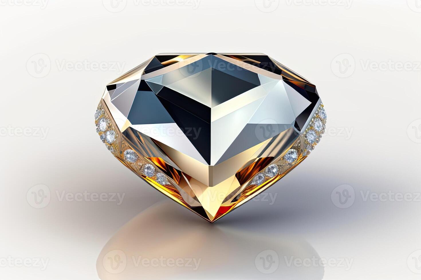 Diamond Closeup Isolated Generative AI photo