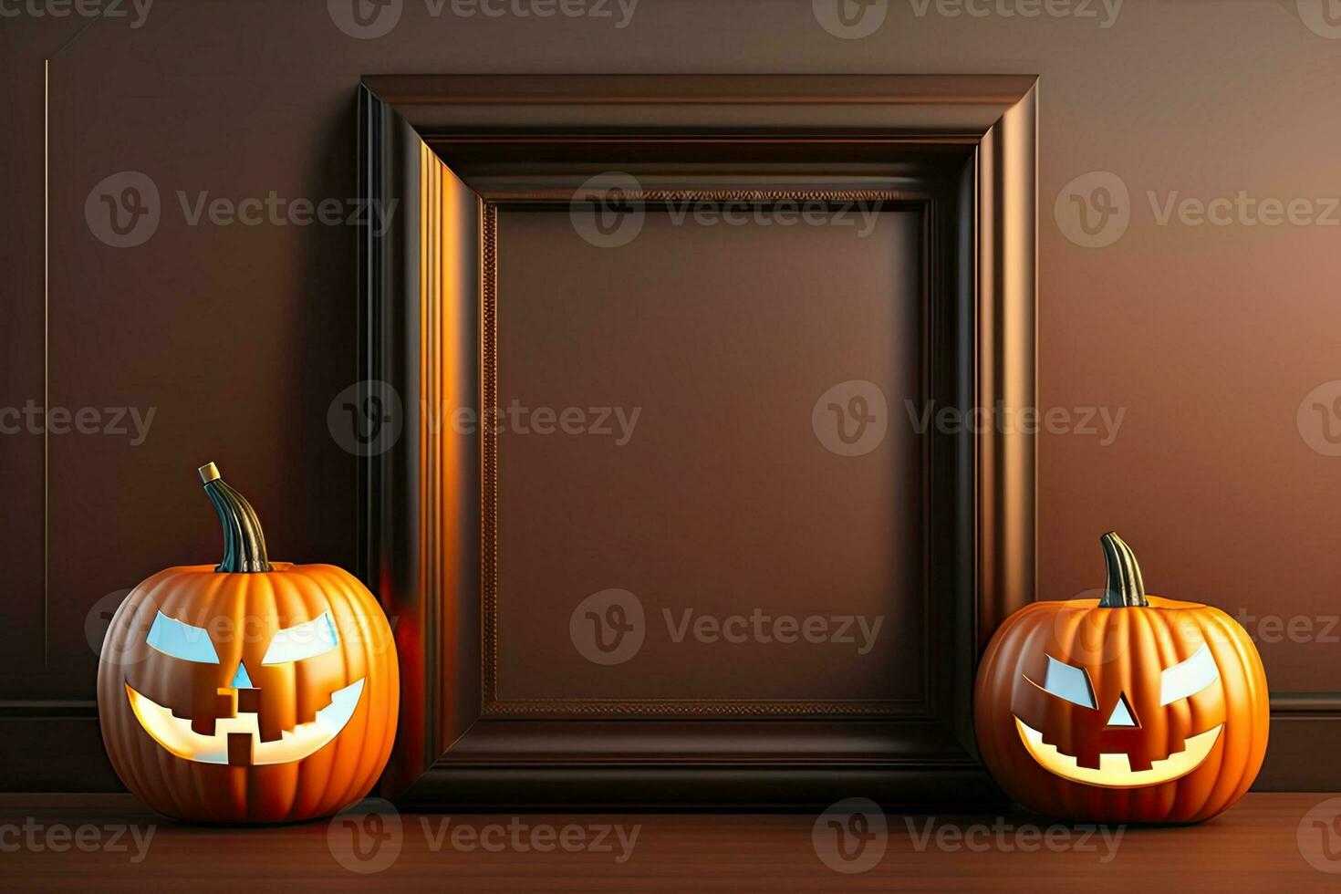 Halloween Frame Background with Pumpkin photo