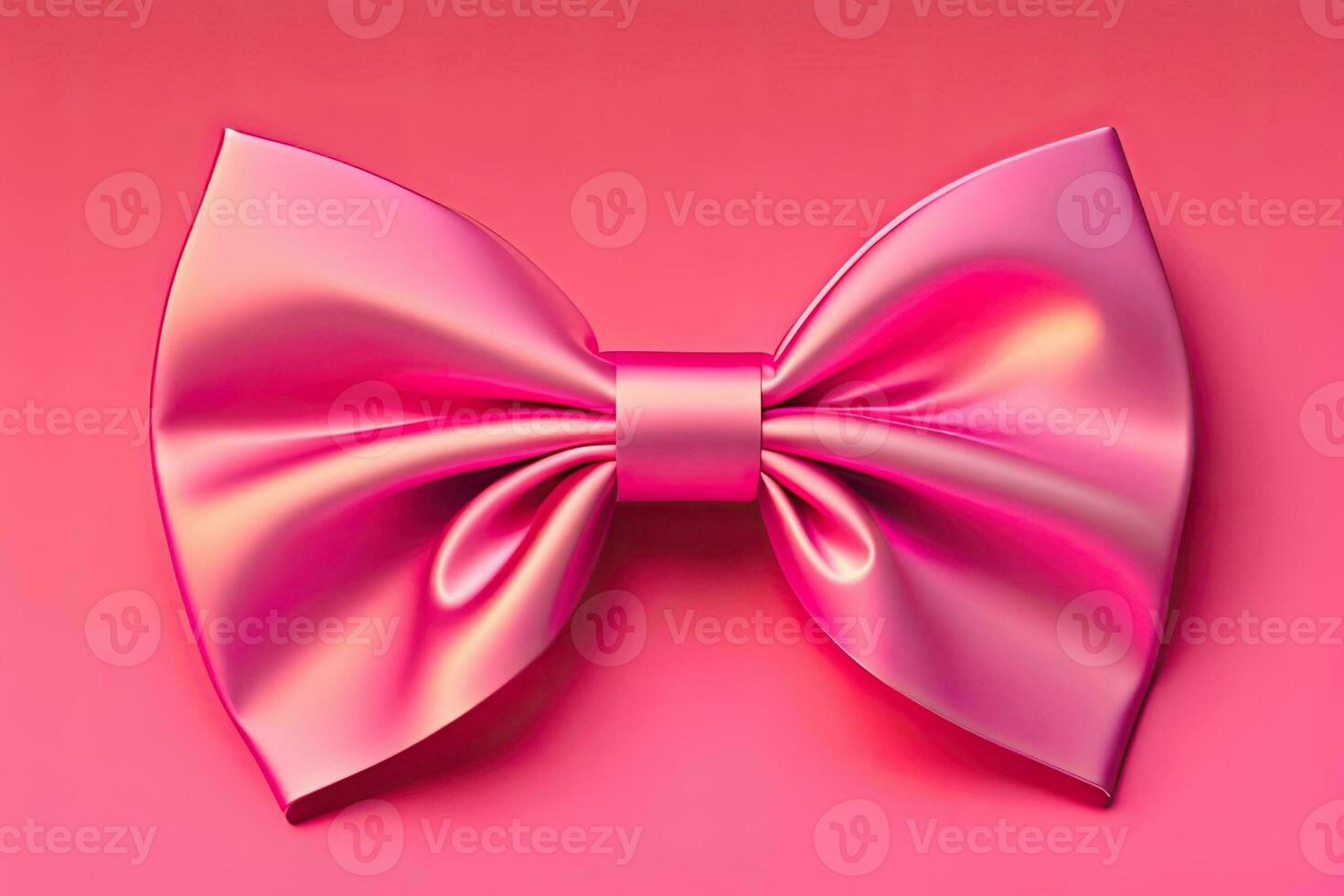 Pink Bow Closeup Generative AI photo