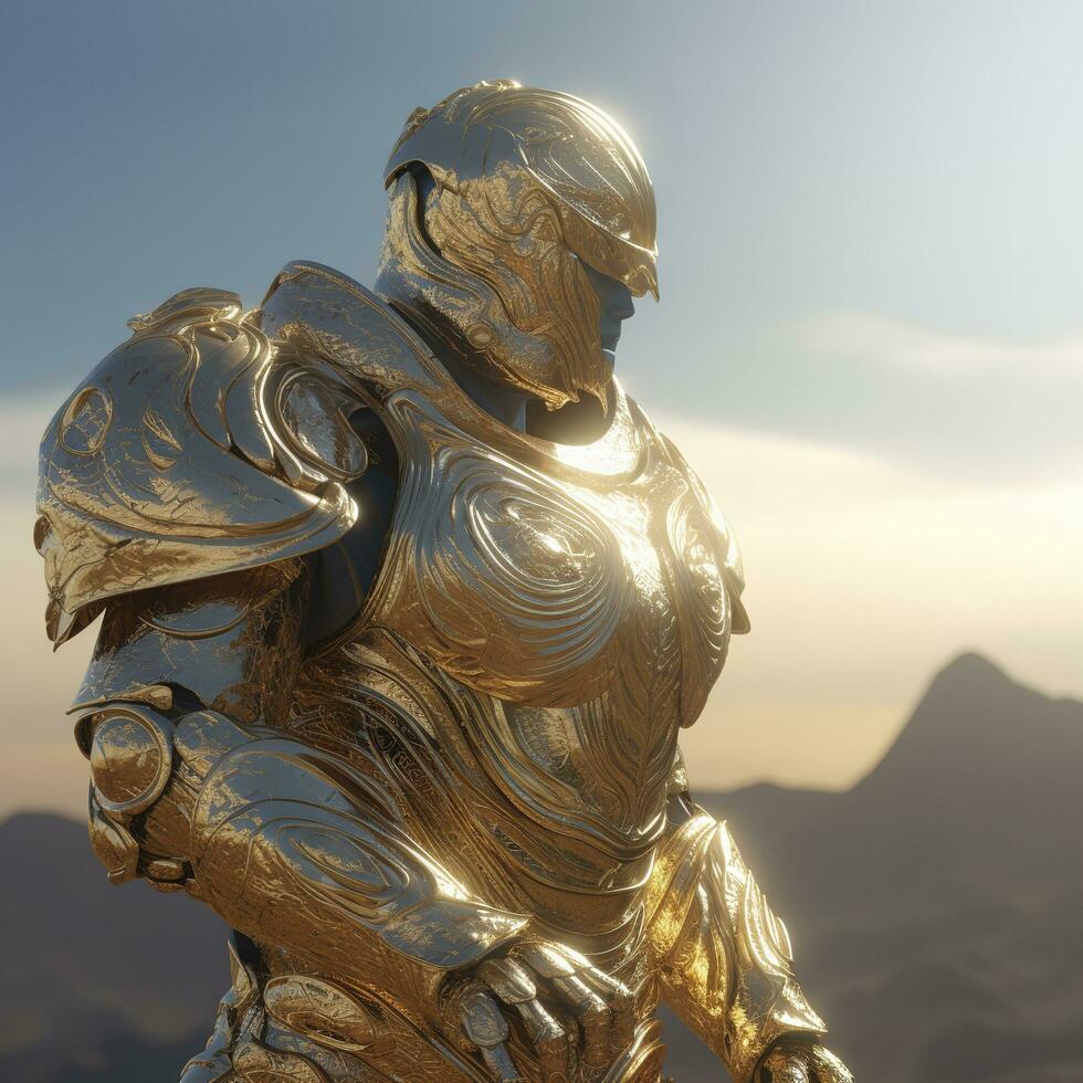 golden zodiac knight of virgo cosmic, The Lord of the Rings. The Rings of Power, generate ai photo