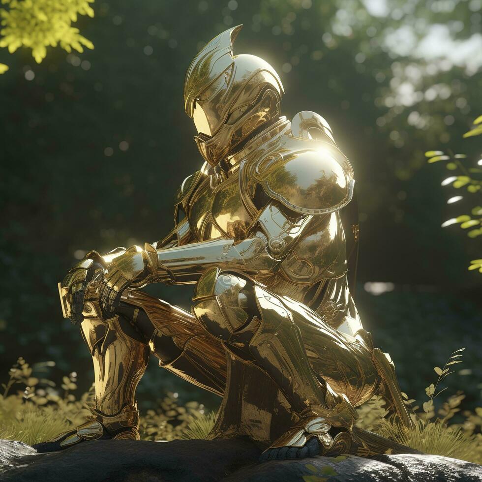 golden zodiac knight of virgo cosmic, The Lord of the Rings. The Rings of Power, generate ai photo