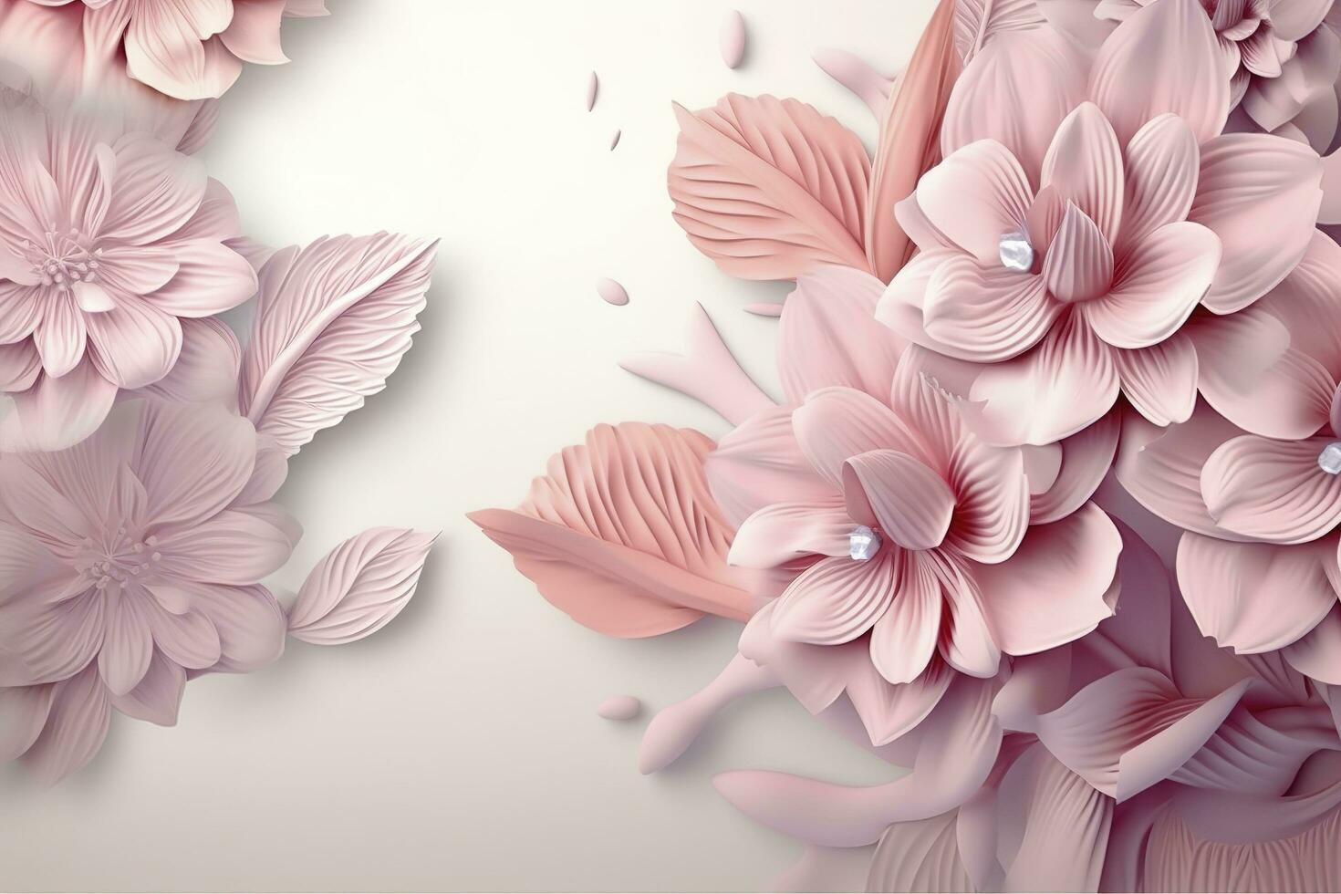 Pink Floral Paper Background - Free Stock Illustrations