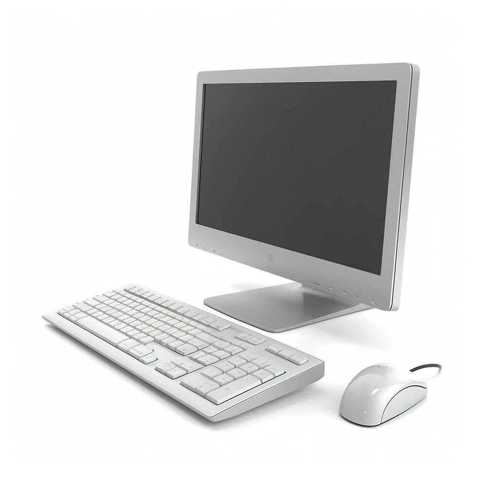 Modern computer  isolated on white background, generate ai photo