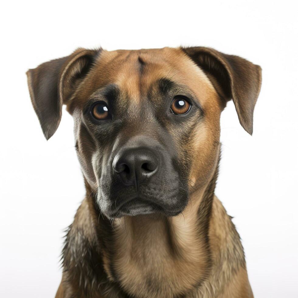 Dog headshoot isolated on white background, generate ai photo