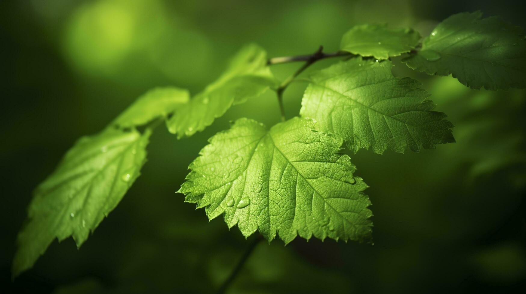 Earth Day and World Environment Day, Spring, Beautiful Natural fresh green leaf, relaxation nature concept, generate ai photo