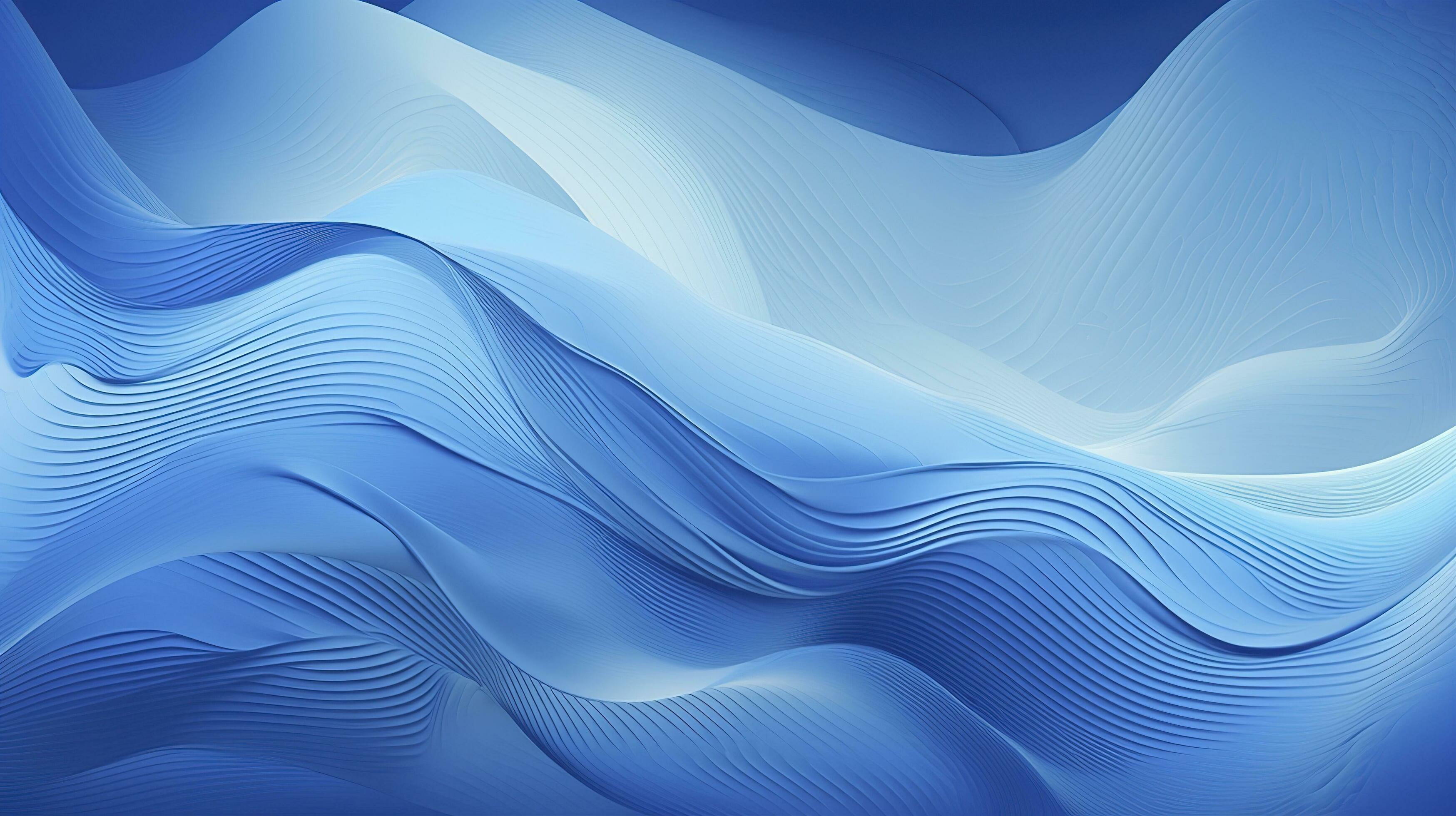 an abstract blue background with several wave lines, in the style of