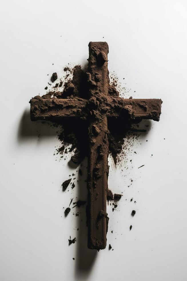 Crucifixion Of Jesus Christ - Cross At Sunset, generate ai photo