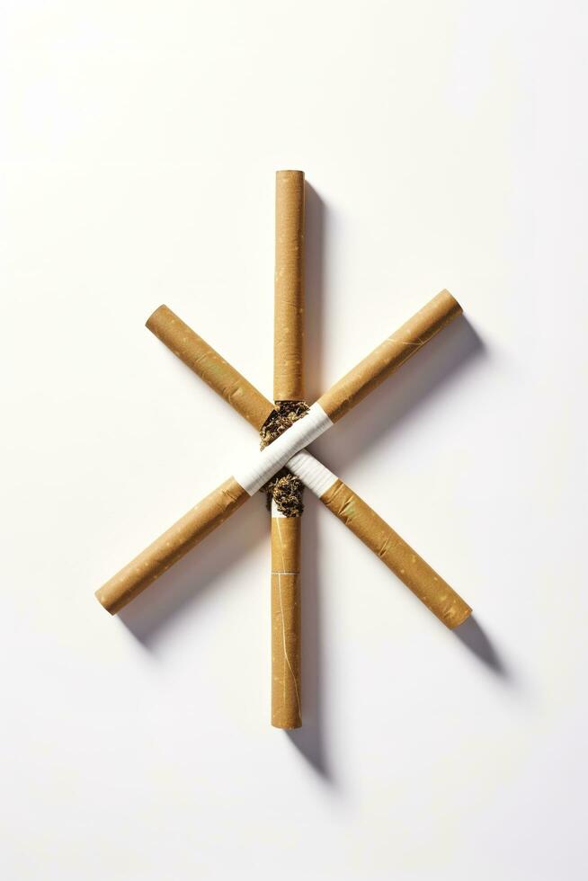 Cigarillos and dry tobacco leaf on wooden background, generate ai photo