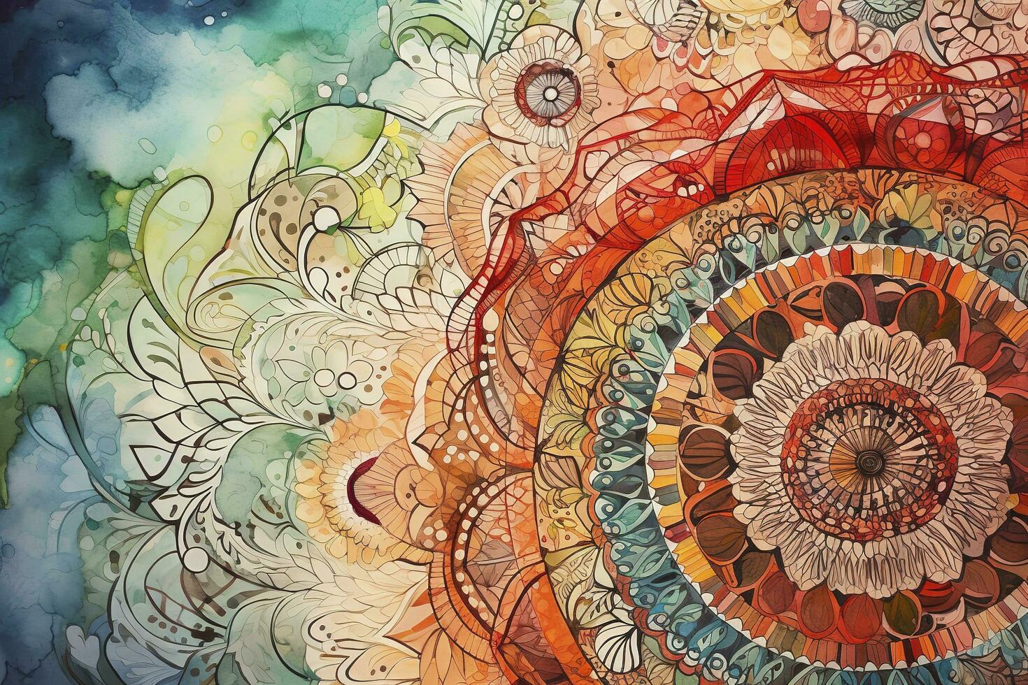 beautiful and colorful intricate pattern. generate ai photo