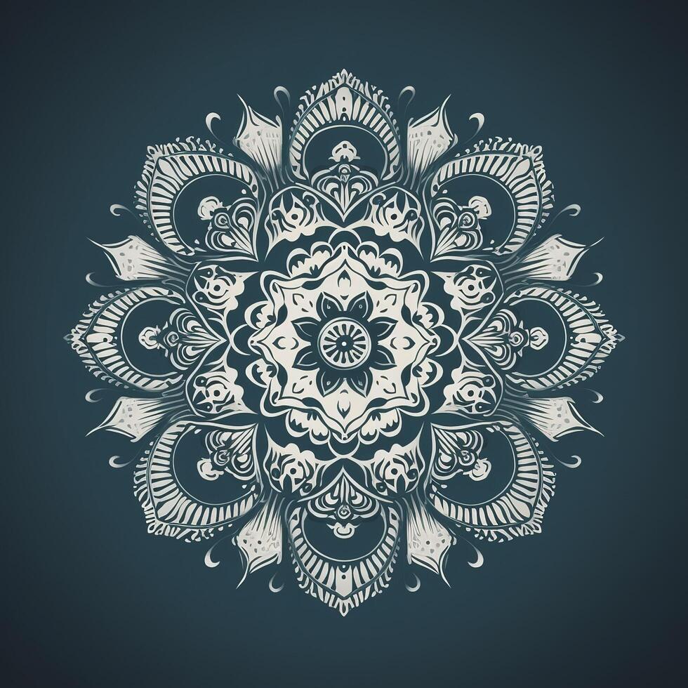 luxury ornamental mandala design background in gold color, photo