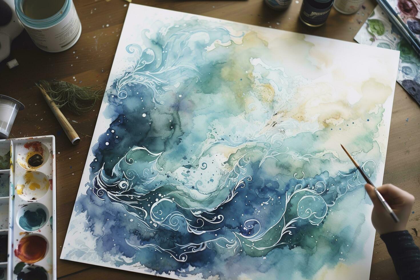 Paint a  watercolor illustrations, showcasing different types of Senary, generate ai photo