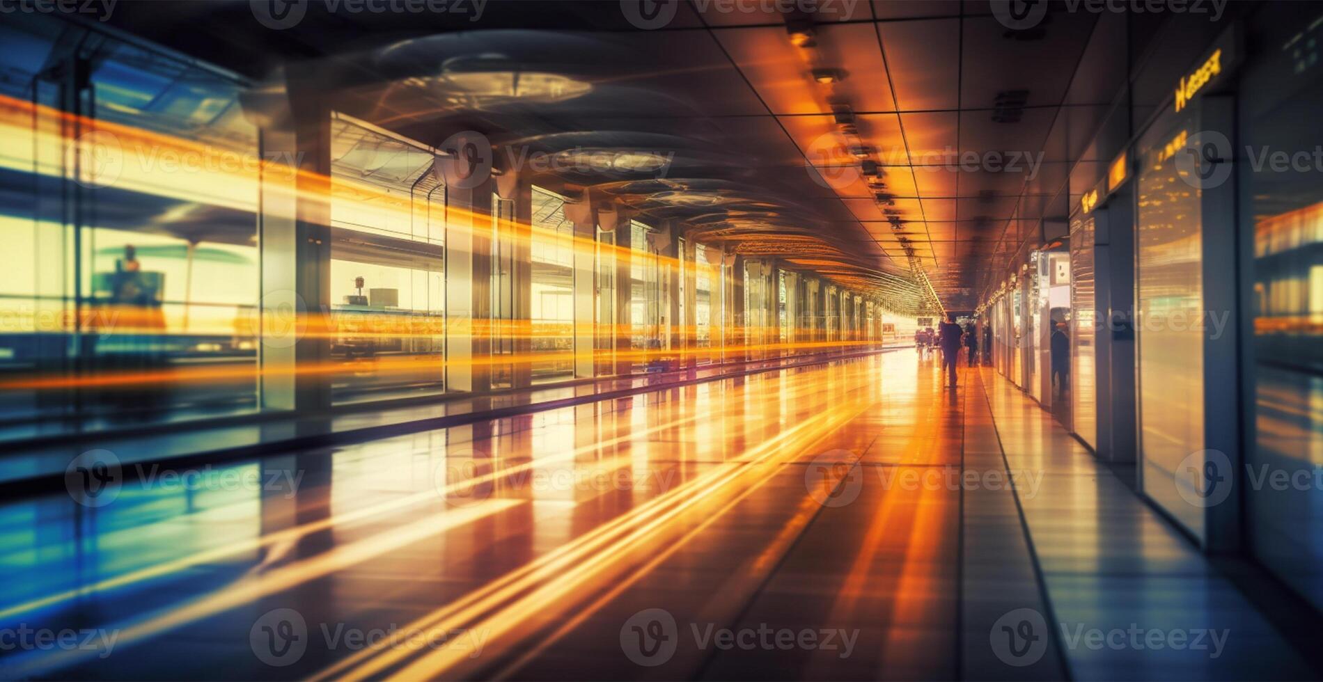 Airport building, international terminal, blurred background - image photo