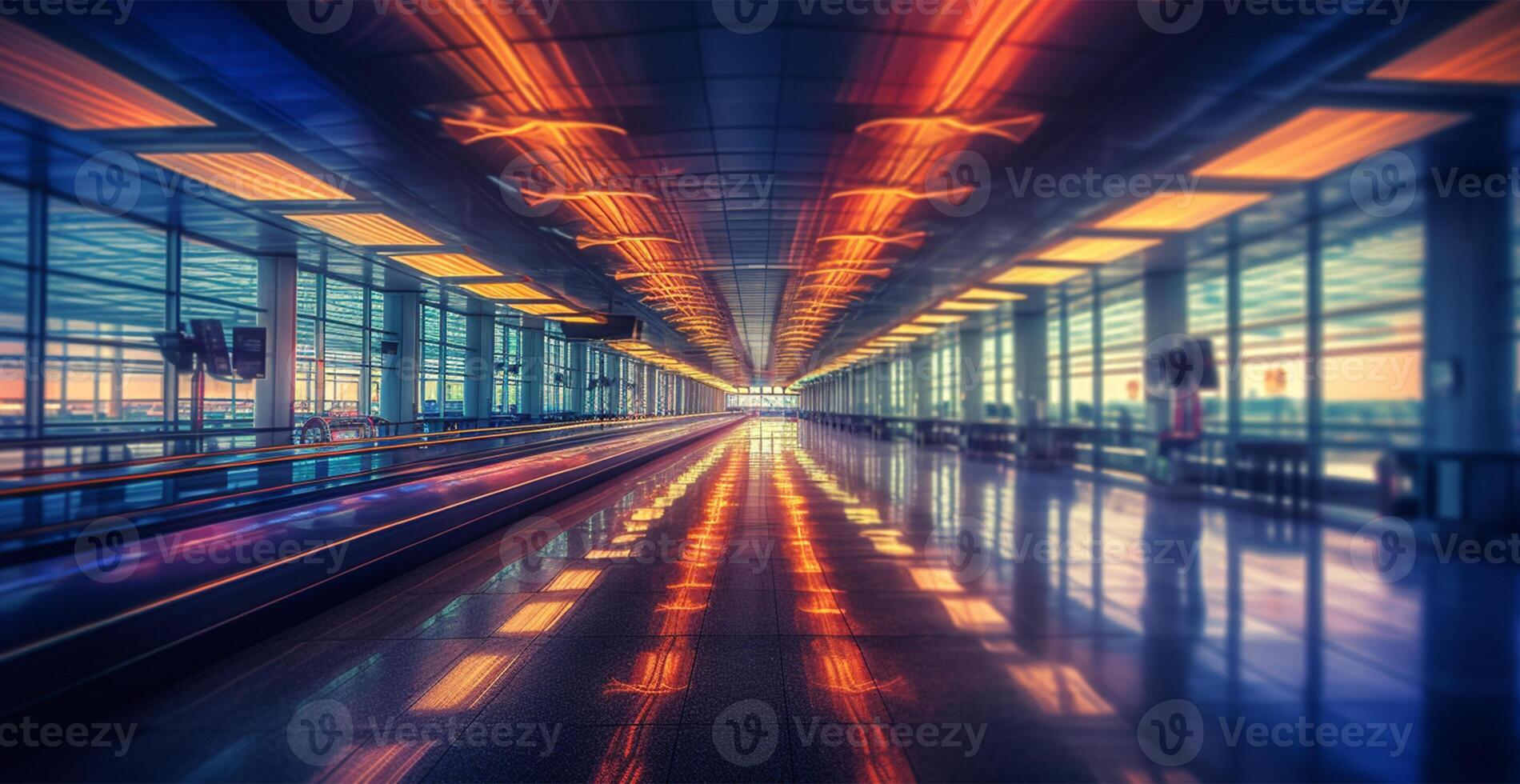 Airport building, international terminal, blurred background - image photo