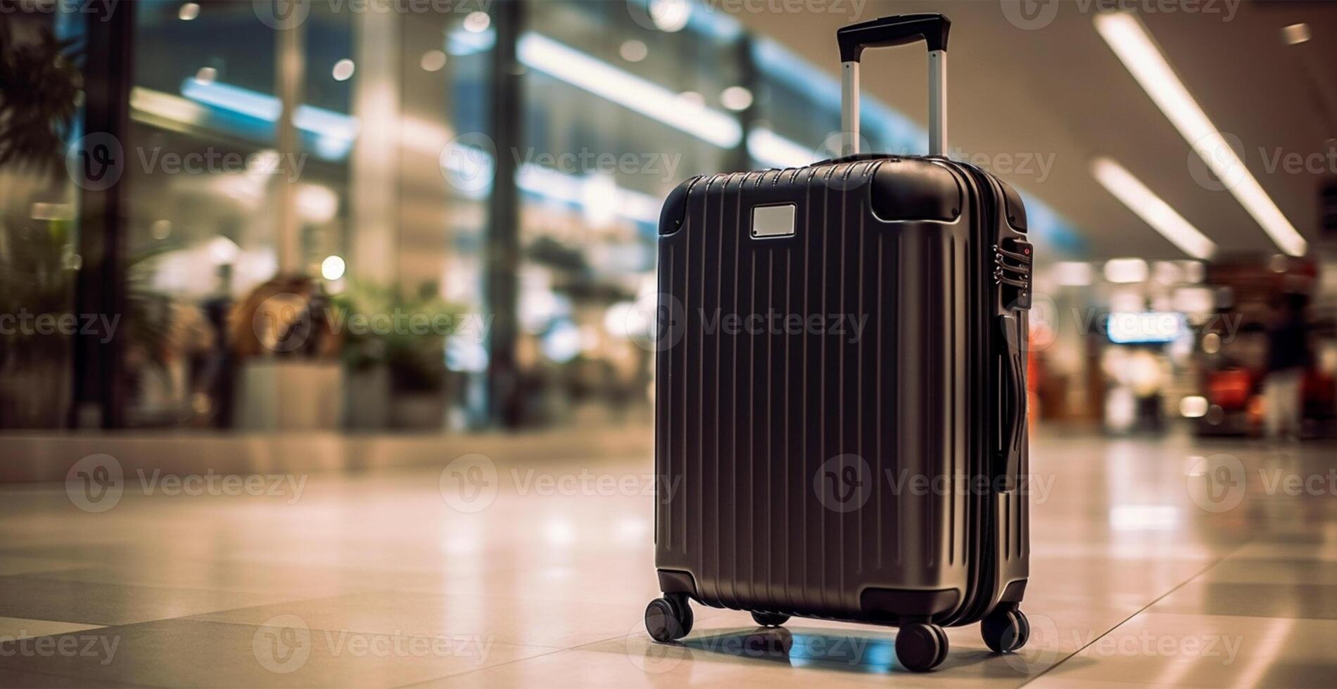 Black suitcase, airport luggage - image photo