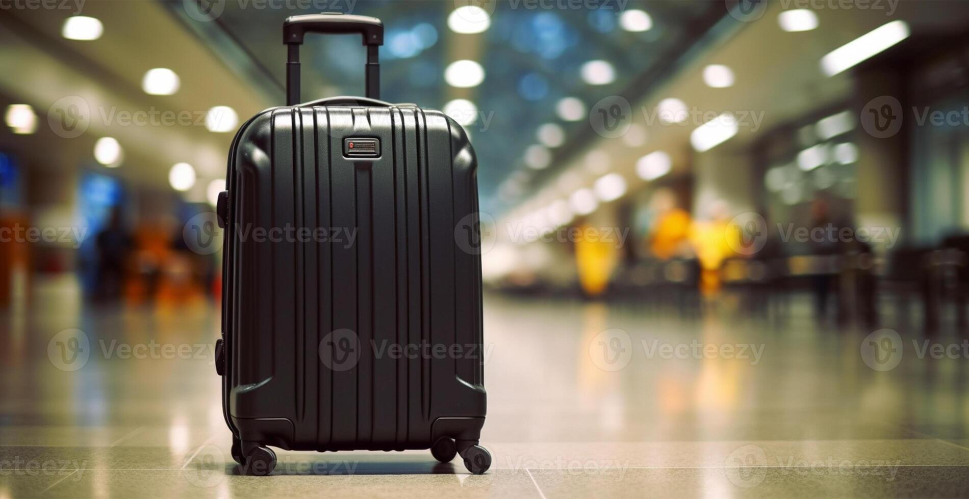 negro maleta, aeropuerto equipaje - ai generado imagen foto