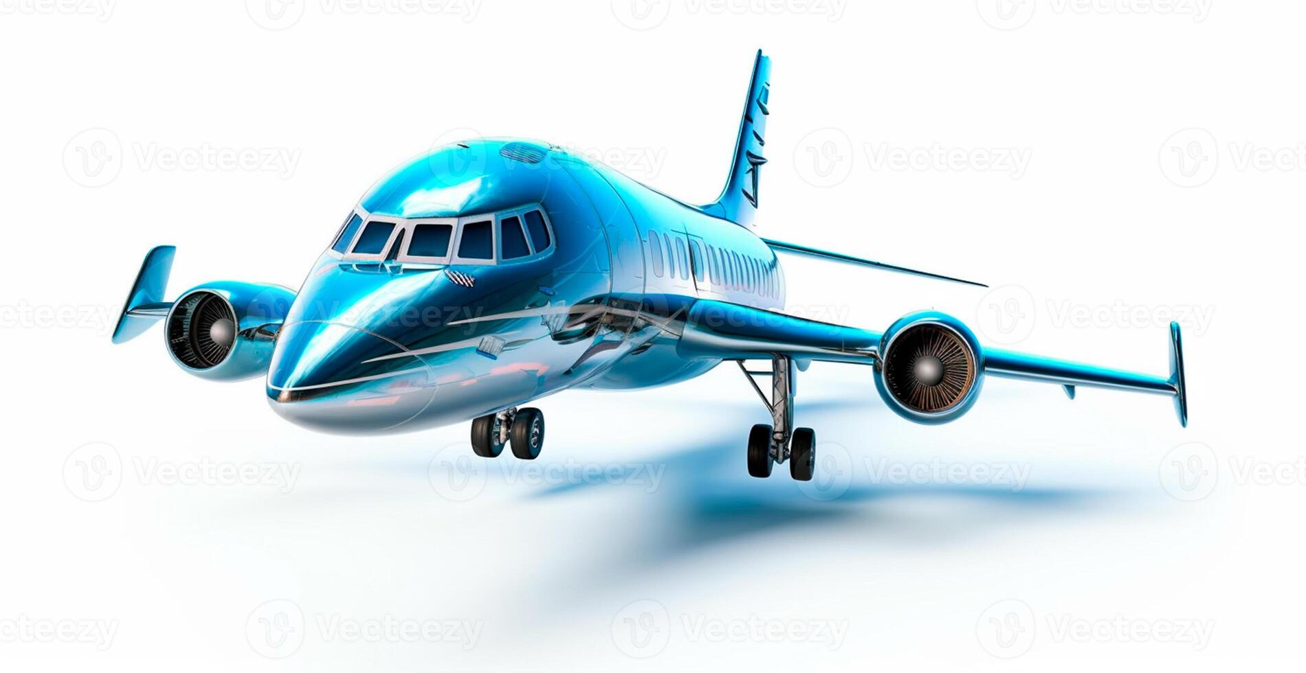 Realistic private jet on a white background. Business travel concept - image photo