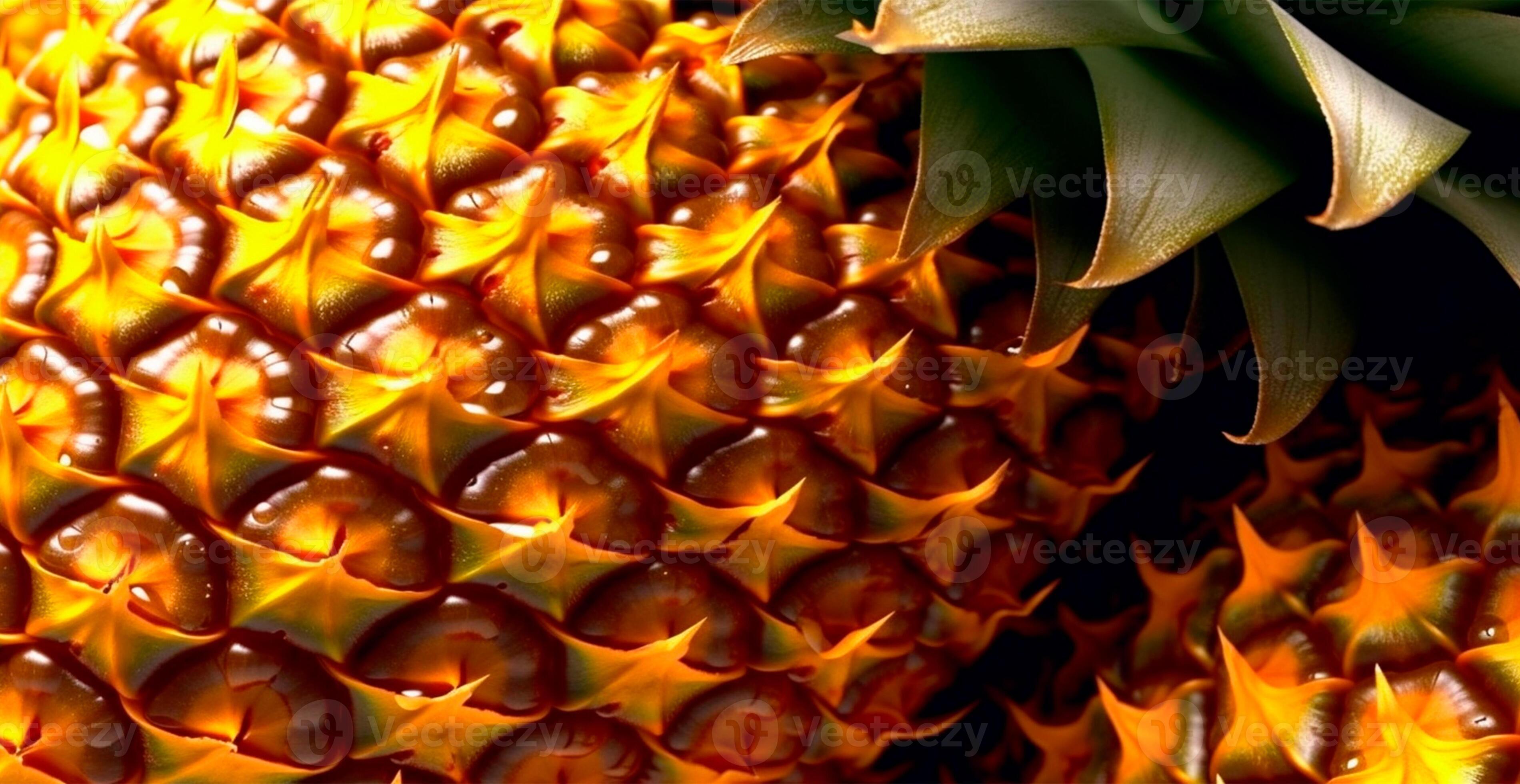 Realistic pineapple texture. Closeup pineapple skin, tropical pattern