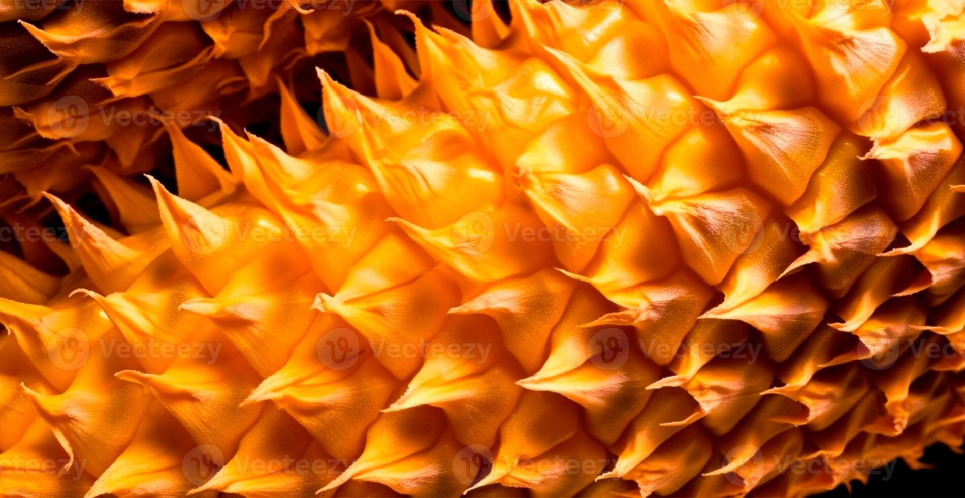 Realistic pineapple texture. Close up pineapple skin, tropical pattern, fruit banner image photo