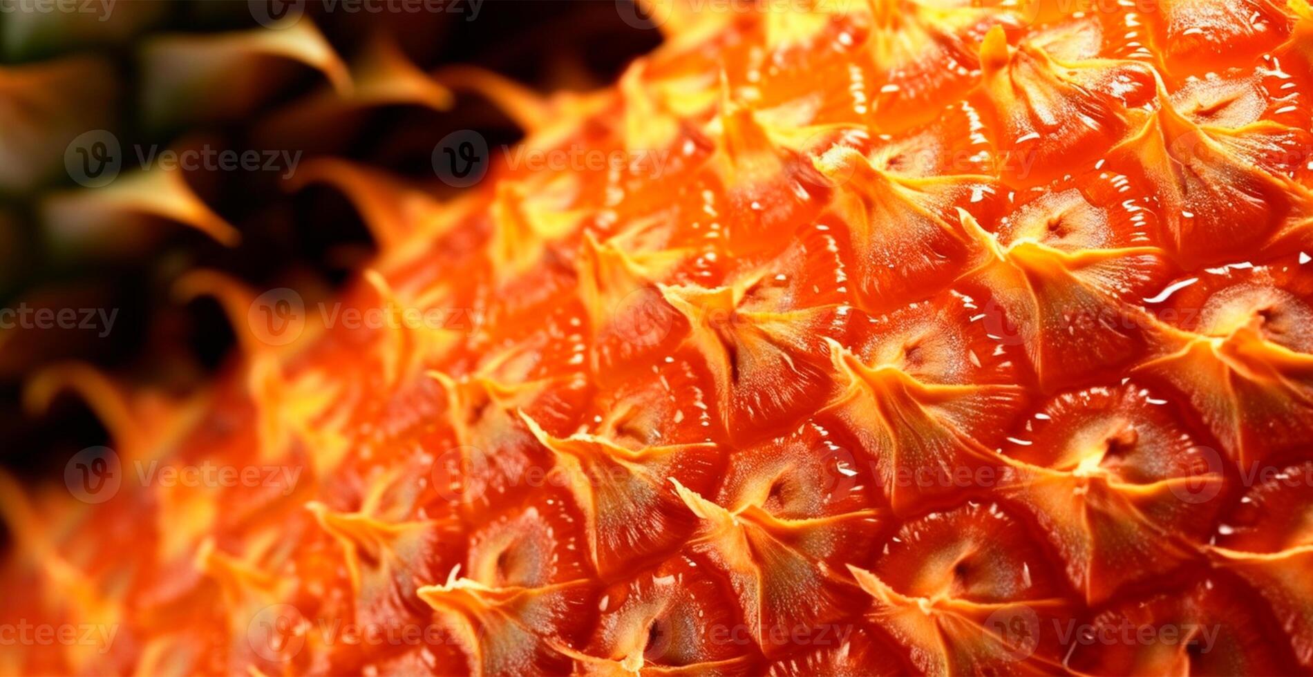 Realistic pineapple texture. Close-up pineapple skin, tropical pattern, fruit banner - image photo