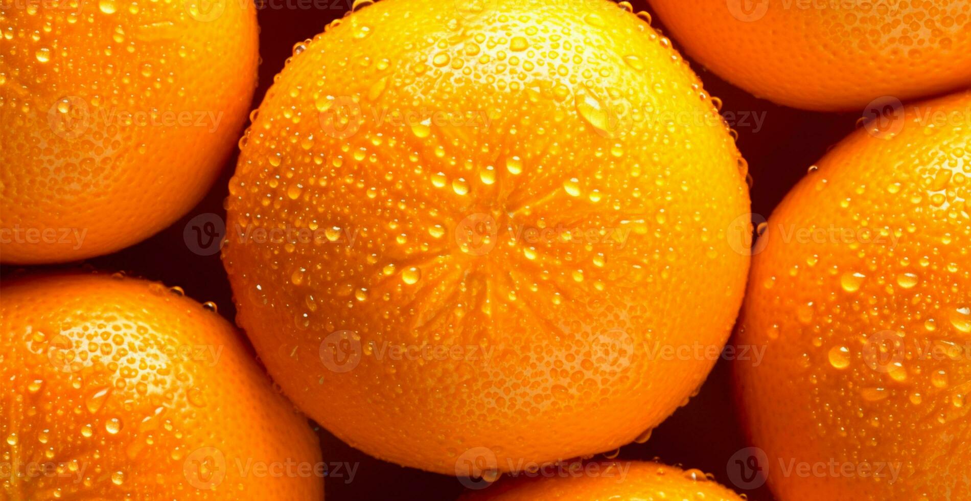 Realistic oranges. Oranges close-up, tropical pattern, fruit banner - AI generated image photo