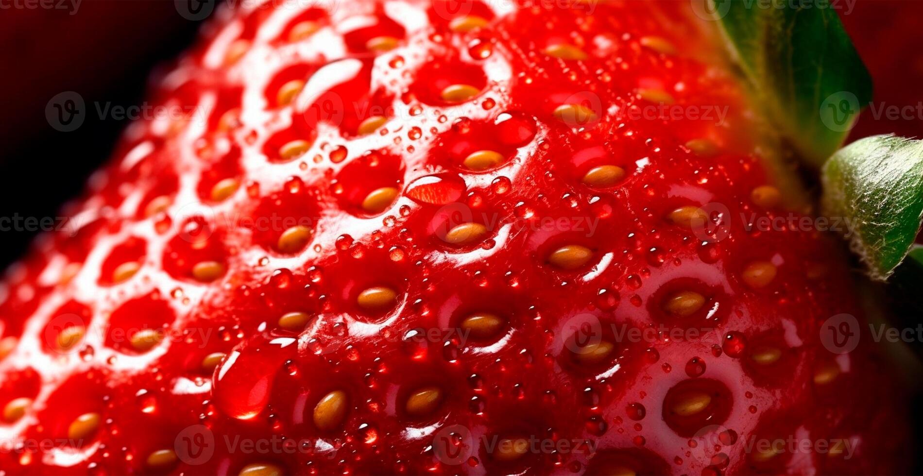 Strawberry. Macro of fresh organic natural berries. Fruit red background - AI generated image photo