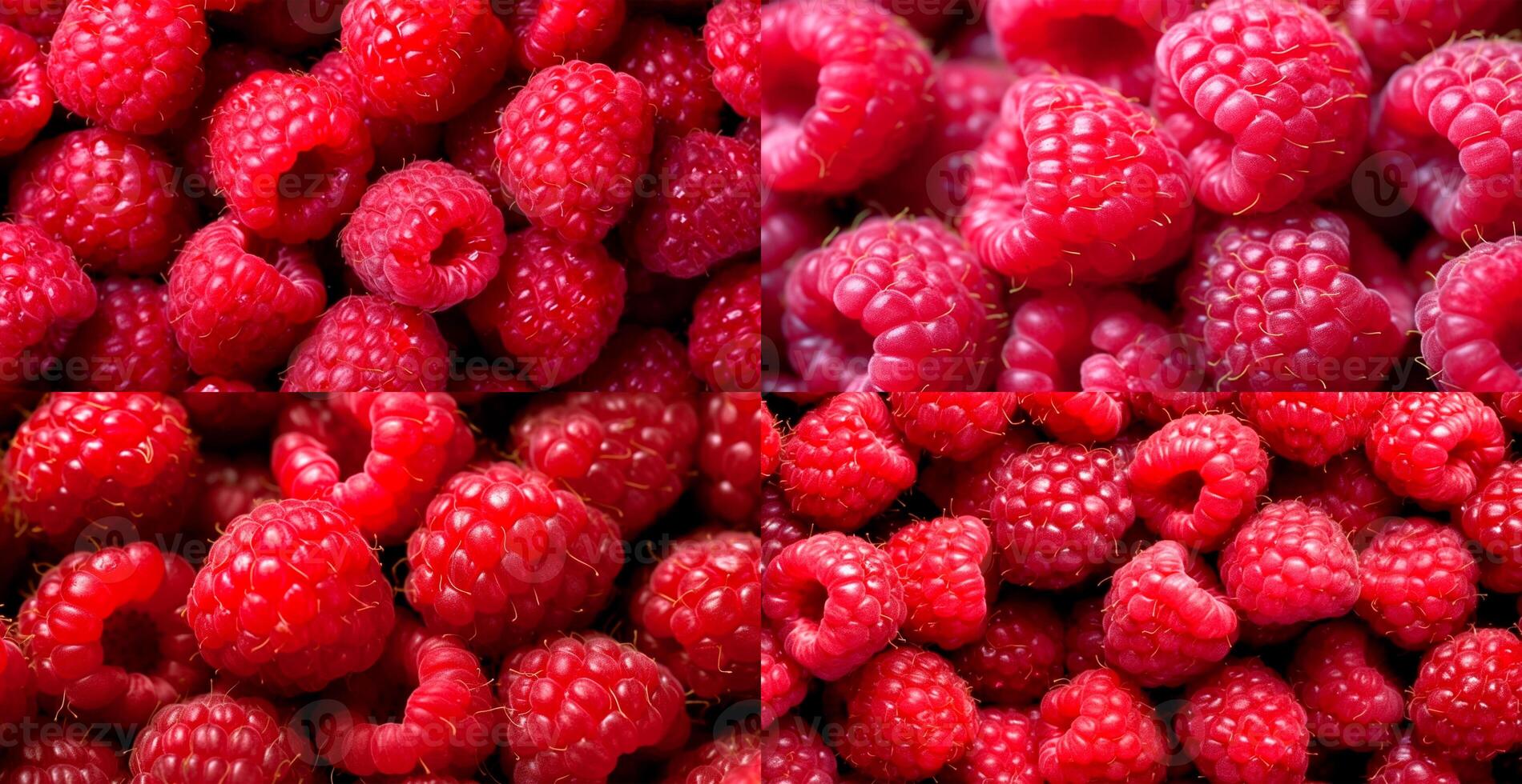 Eco raspberry. Macro of fresh organic natural berries. Fruit red background - image photo