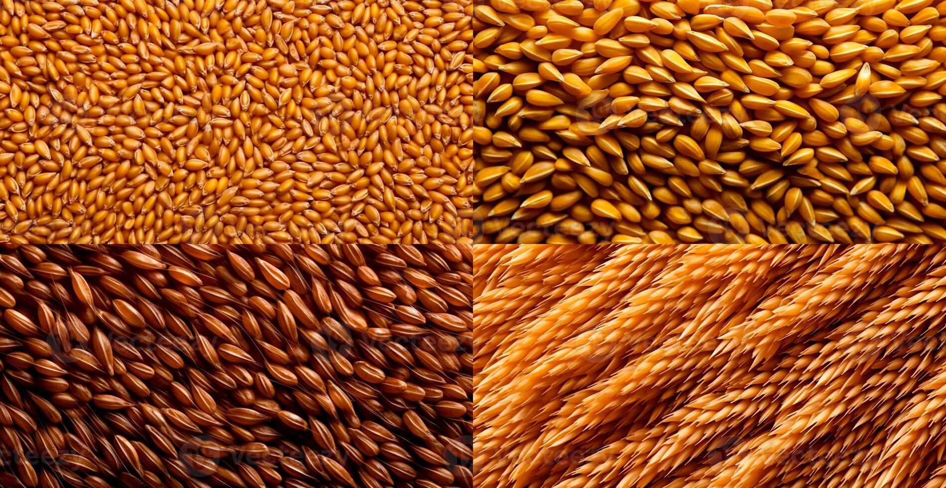 Wheat grains, flour, bakery background - image photo