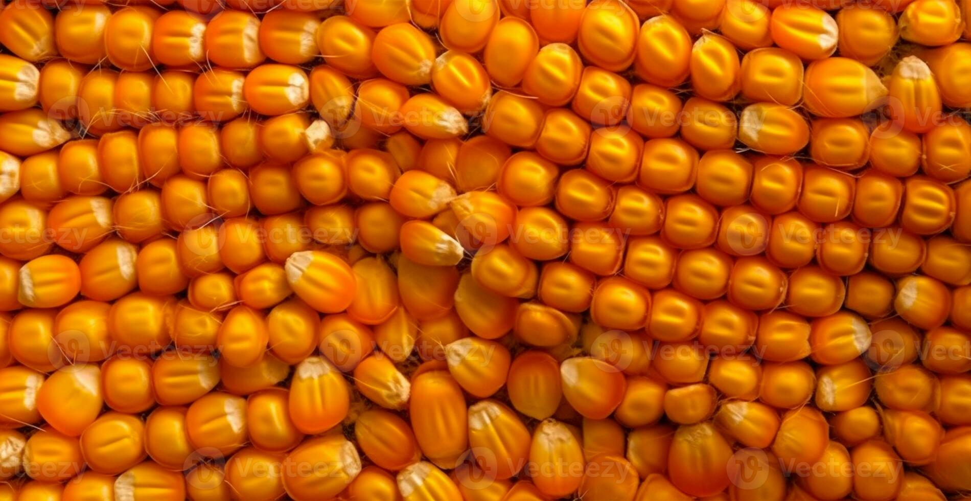 pelado maíz mazorca, amarillo semillas, parte superior ver - ai generado imagen foto