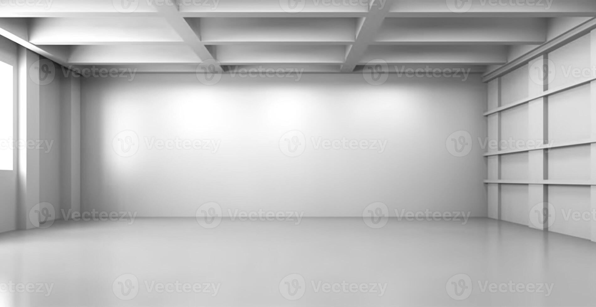 Large spacious photo studio, gray studio for design and advertising - image
