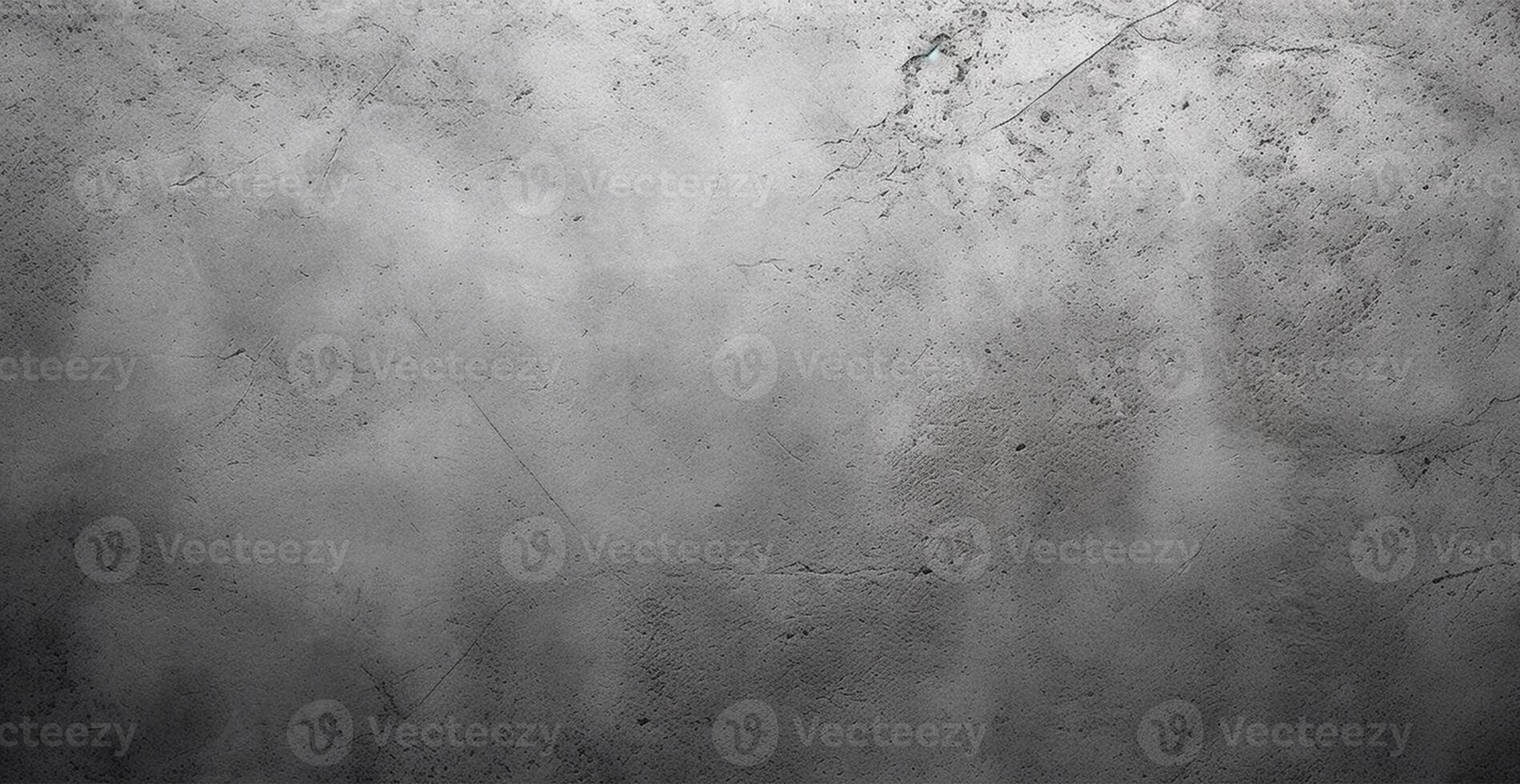 Panoramic texture of an old gray broken wall, scratches and chips - image photo
