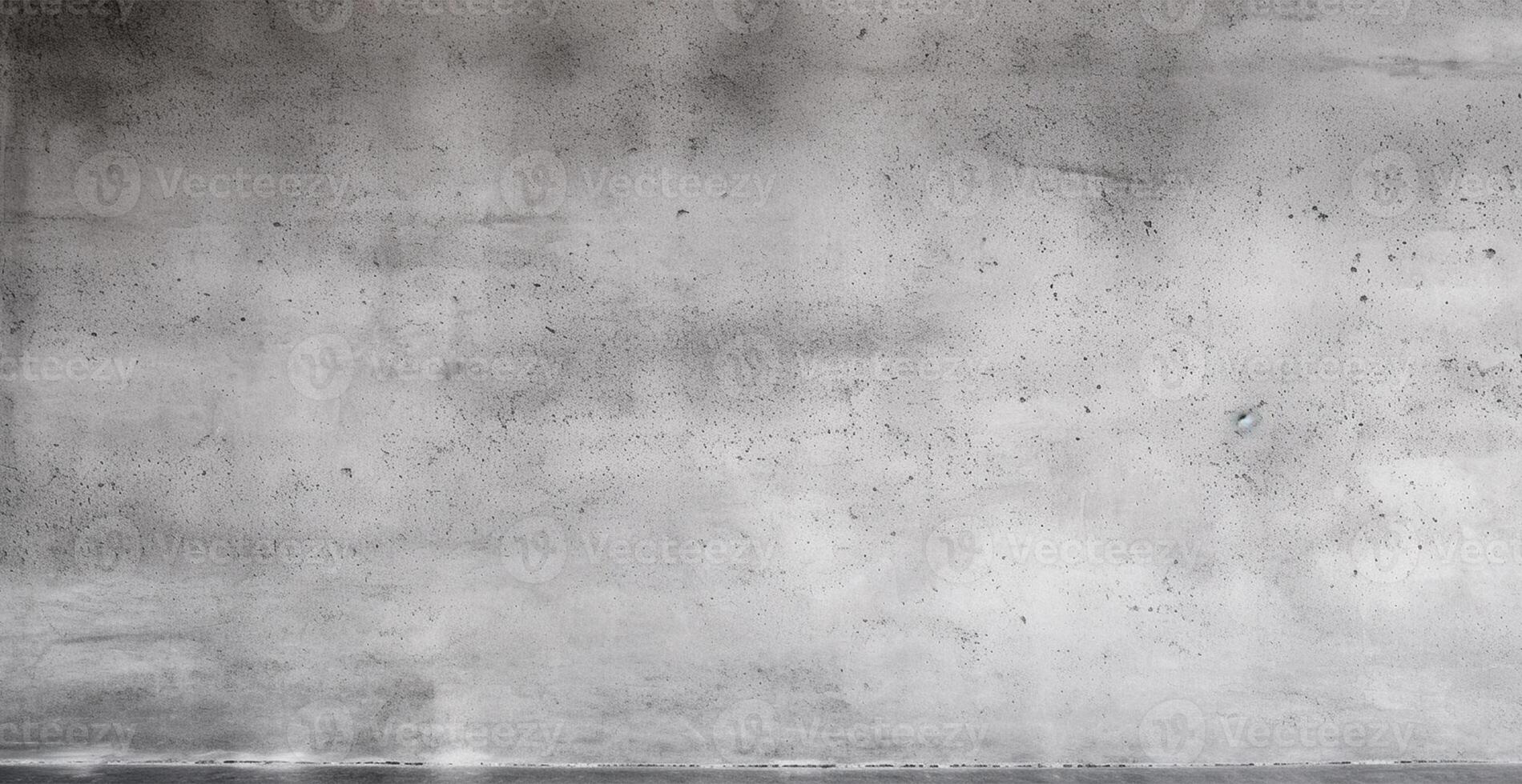 Panoramic texture of an old gray broken wall, scratches and chips - image photo