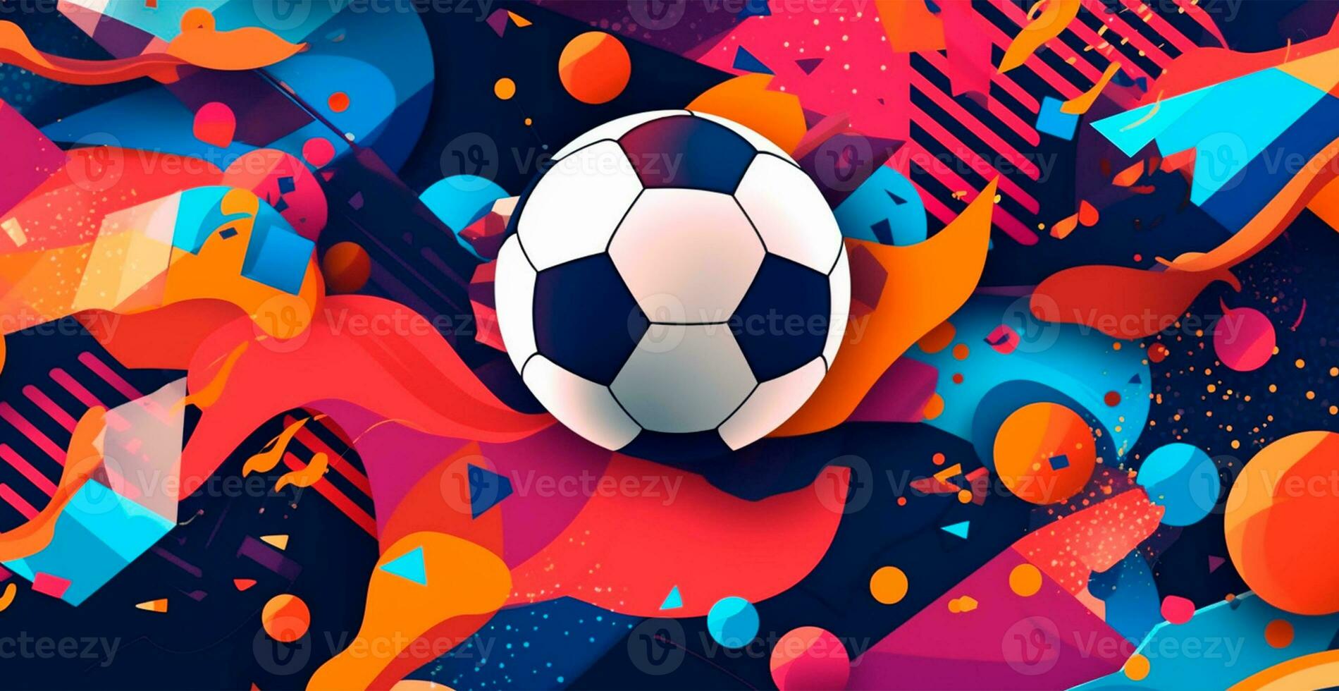 Abstract soccer background, sports soccer ball - AI generated image photo