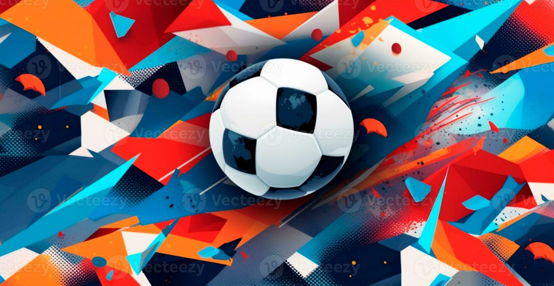 Abstract soccer background, sports soccer ball - AI generated image photo