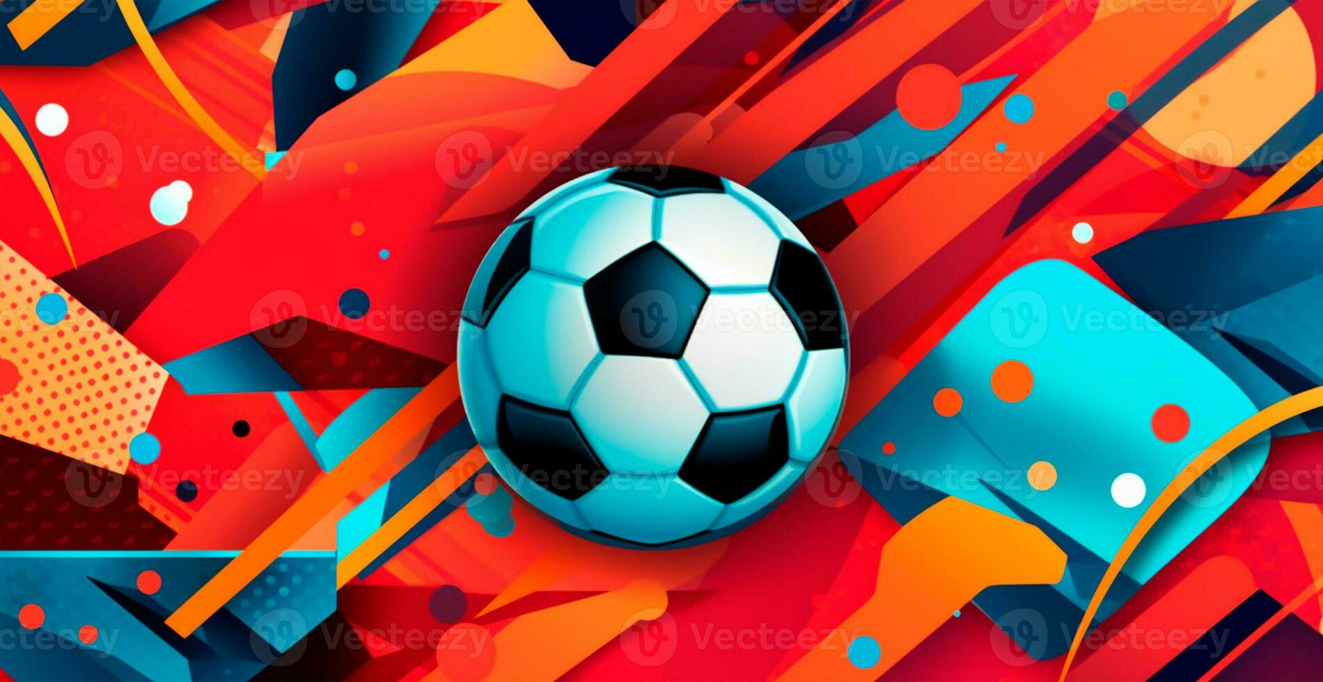 Abstract soccer background, sports soccer ball - AI generated image photo