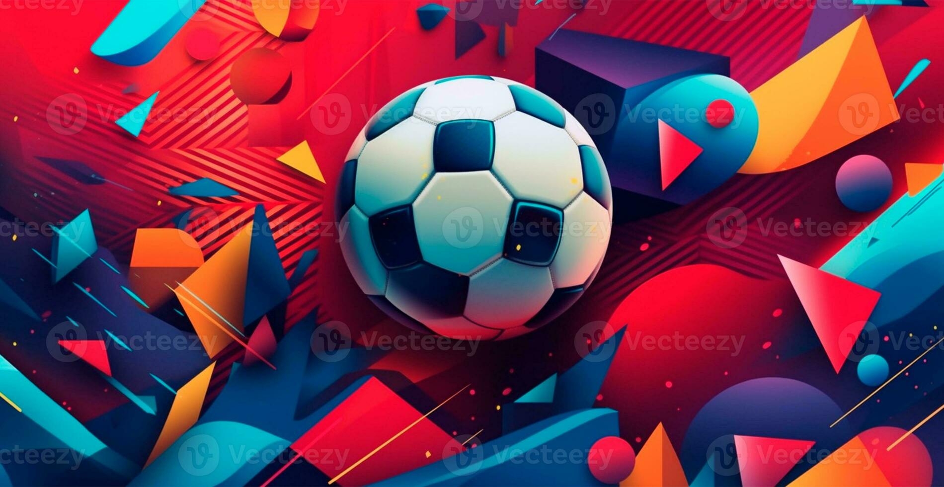 Abstract soccer background, sports soccer ball - AI generated image photo