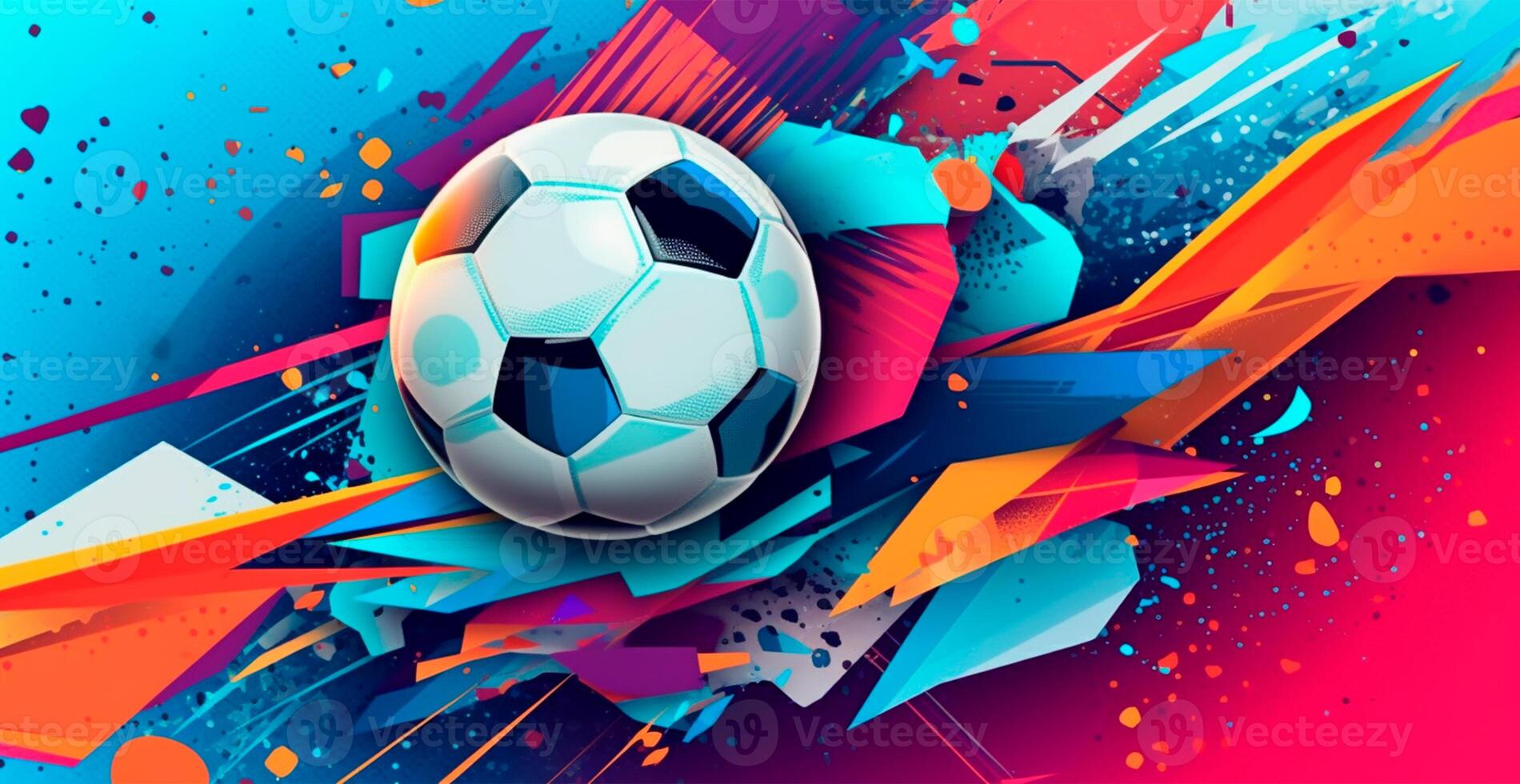 Abstract soccer background, sports soccer ball - AI generated image photo