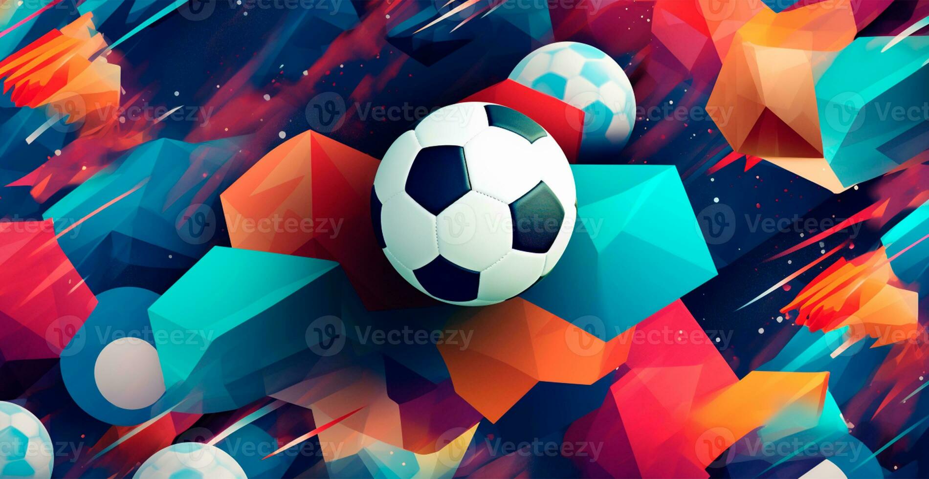 Abstract soccer background, sports soccer ball - AI generated image photo