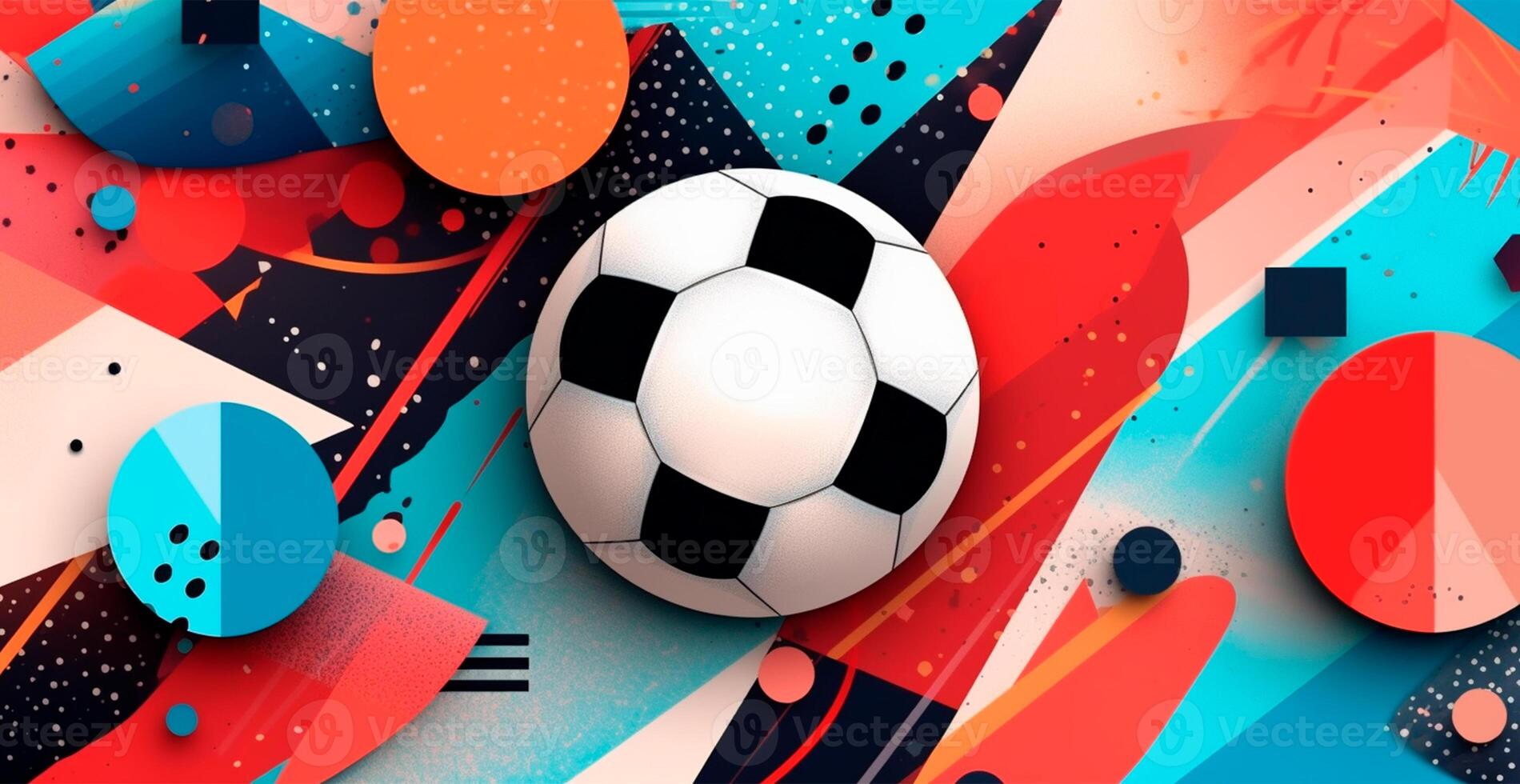 Abstract soccer background, sports soccer ball - AI generated image photo