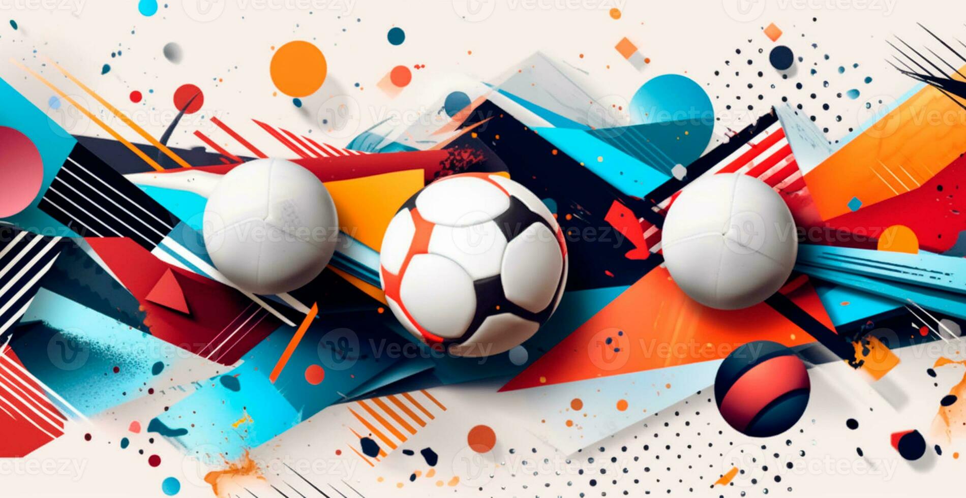 Abstract soccer background, sports soccer ball - AI generated image photo