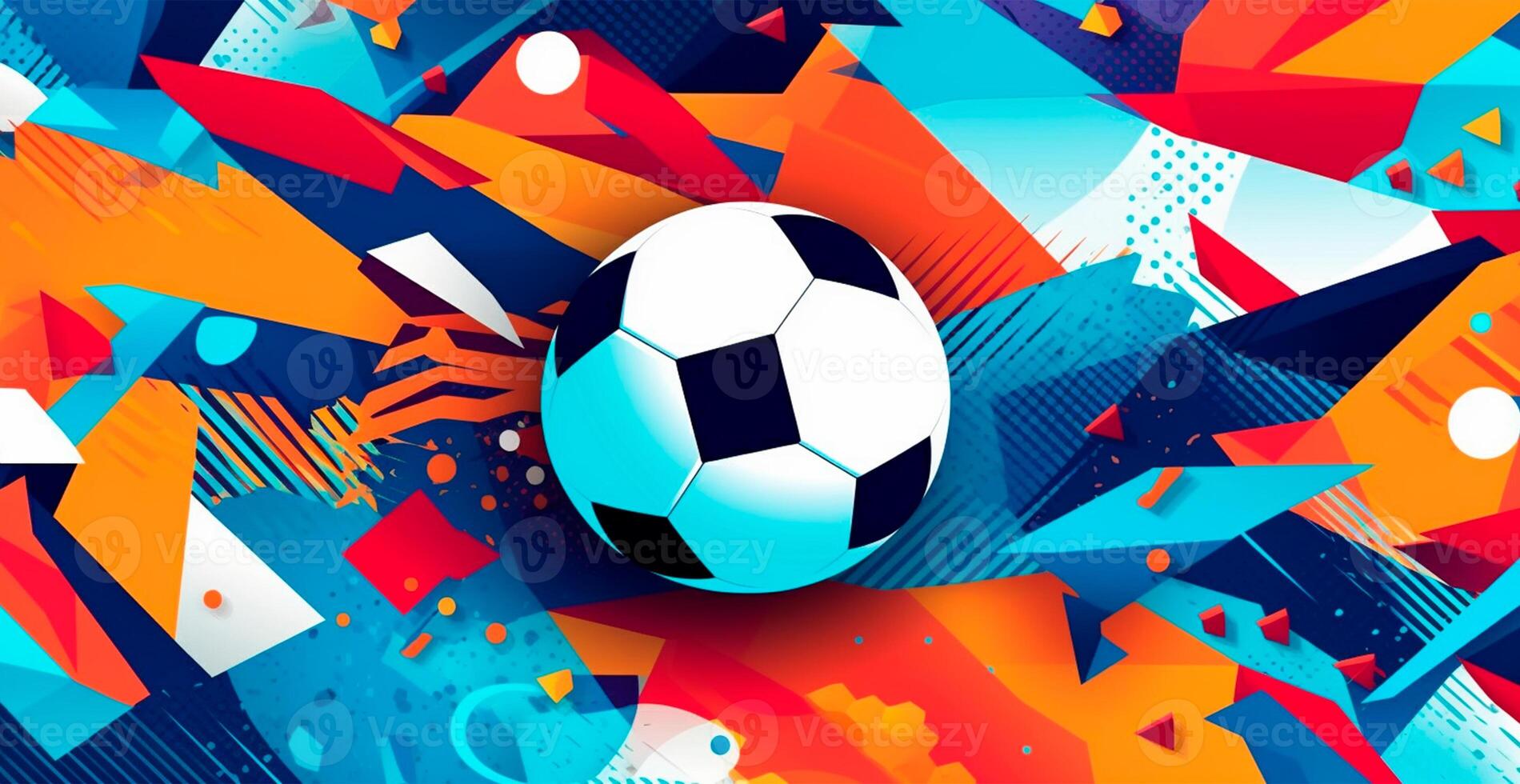 Abstract soccer background, sports soccer ball - AI generated image photo