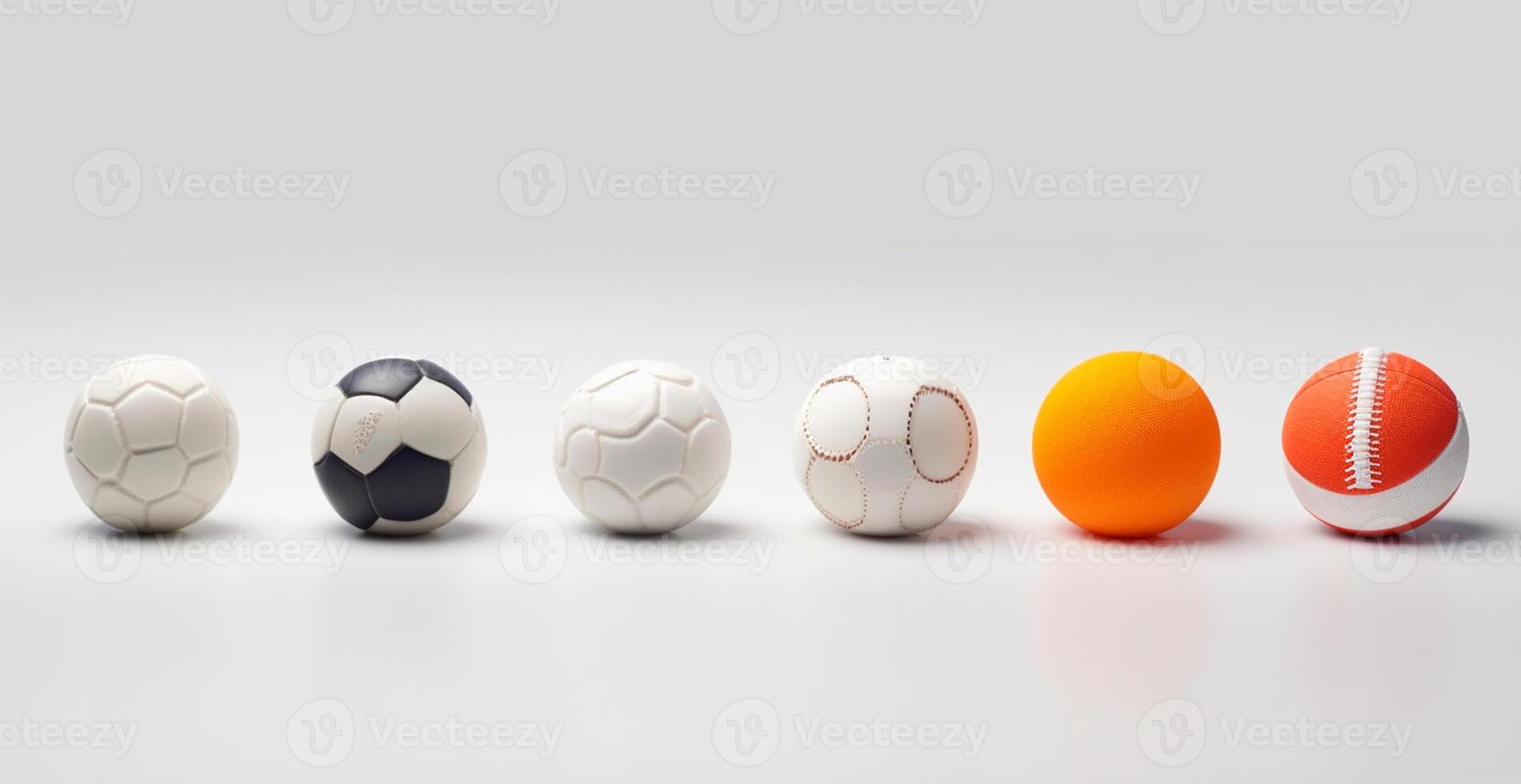 Balls of different sports on white background - image photo