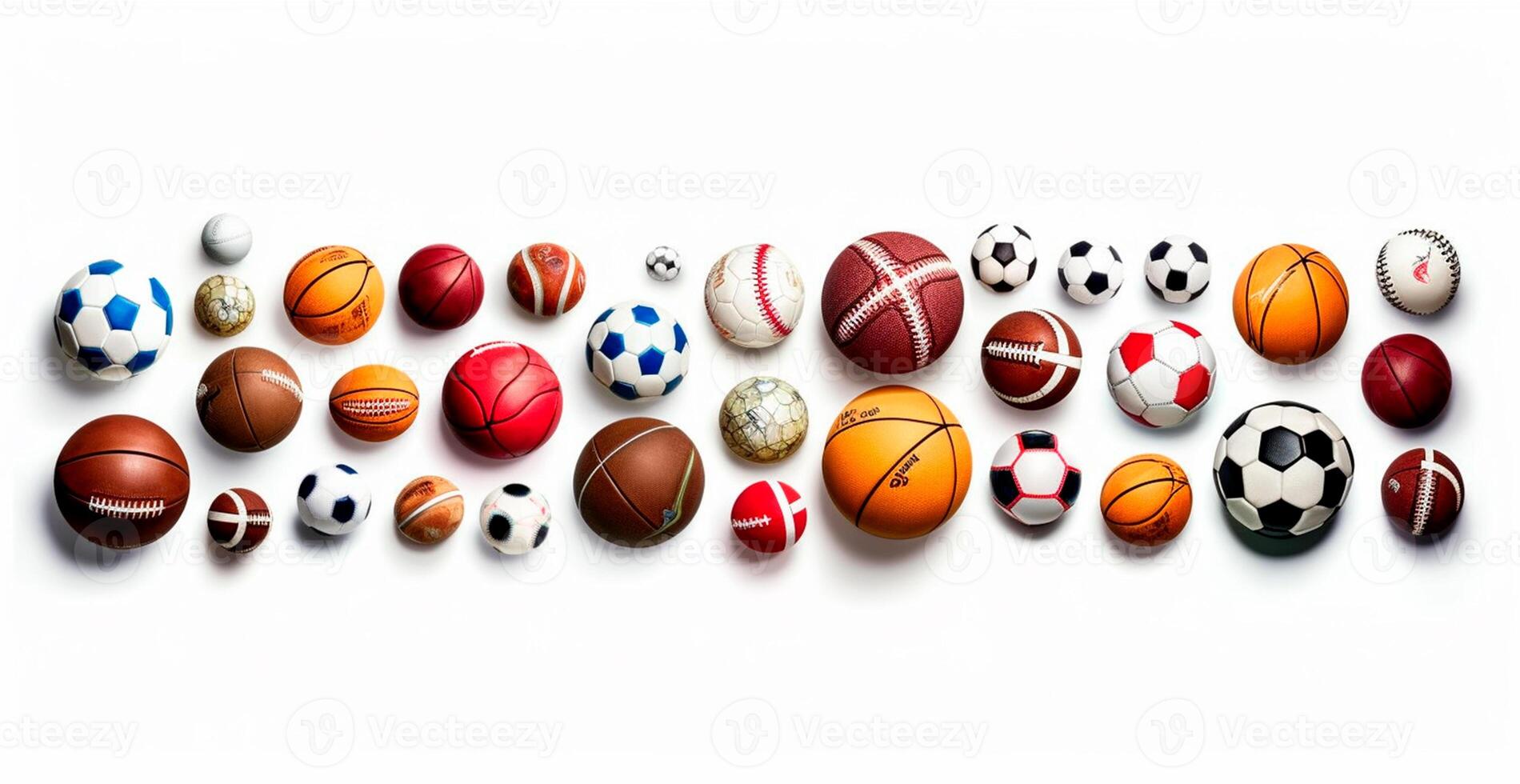 Balls of different sports on white background - image photo