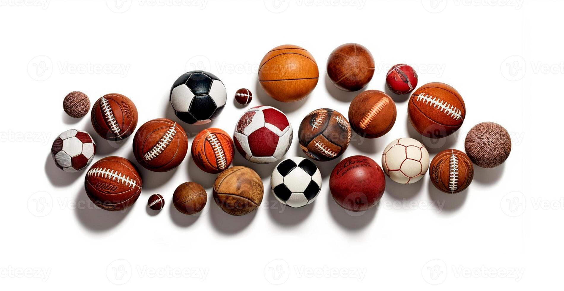 Balls of different sports on white background - image photo