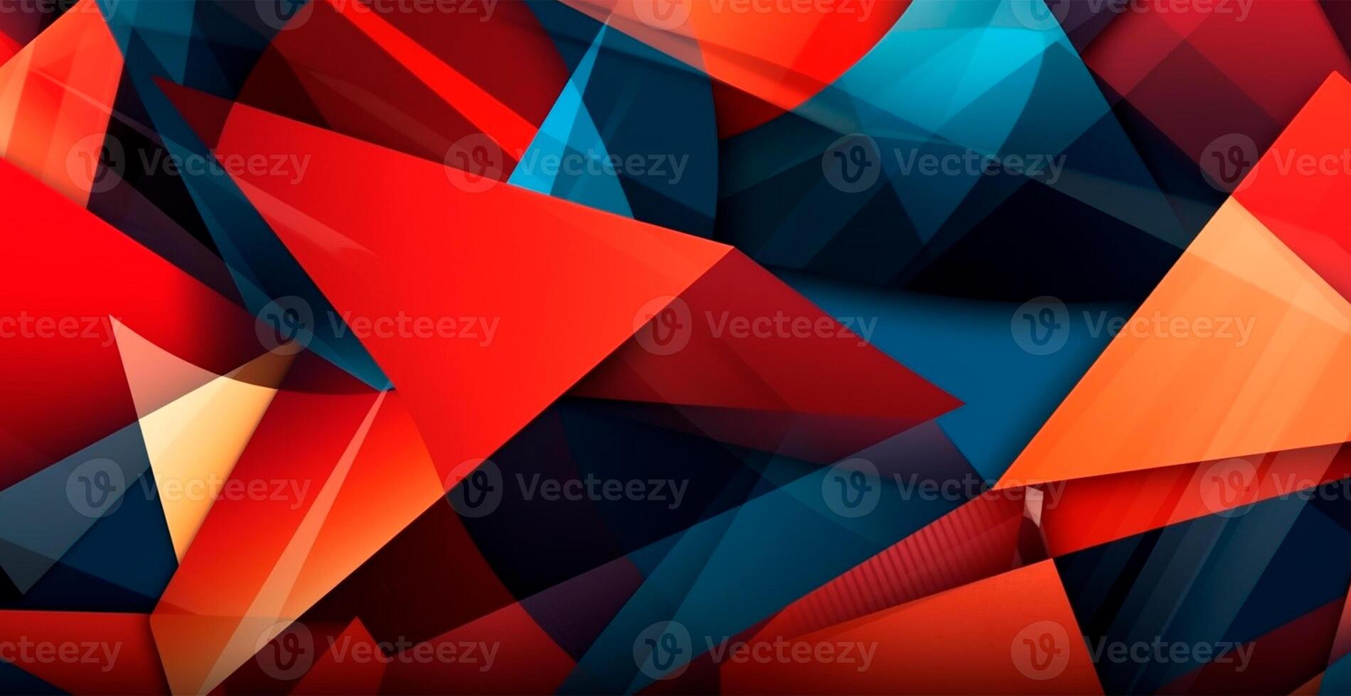 Abstract geometric panoramic background - AI generated image photo