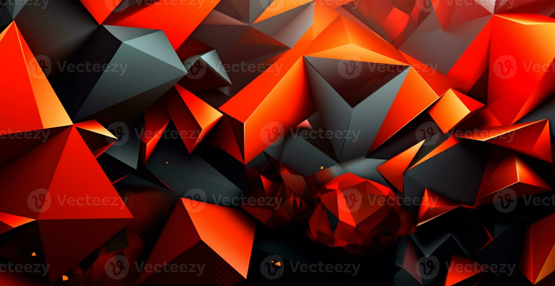 Abstract geometric panoramic background - AI generated image photo